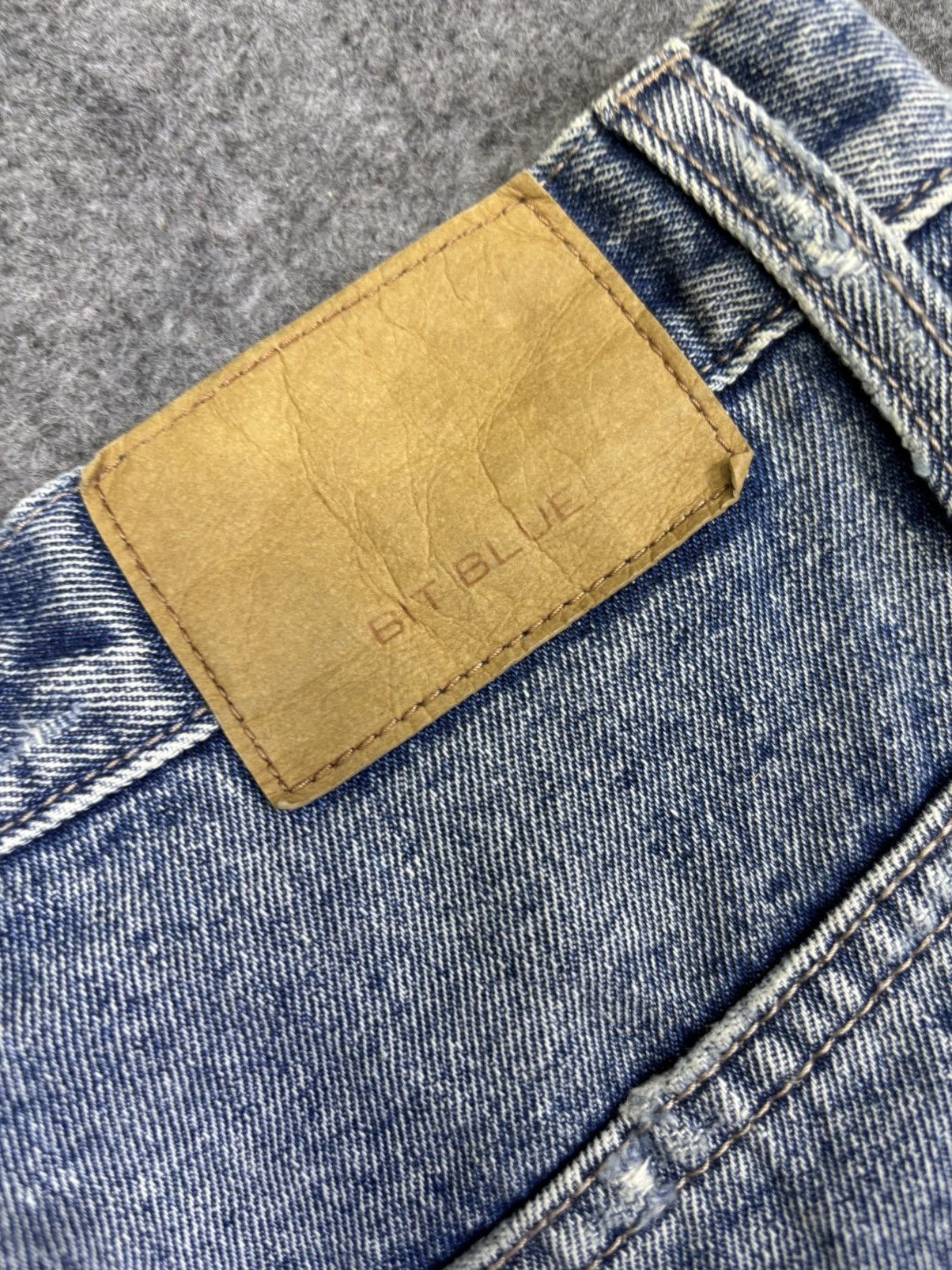 Japanese Brand 💥Japan Style💥Bit Blue Distressed Sarouel Mild Denim F806 Size US 31 - 11 Thumbnail