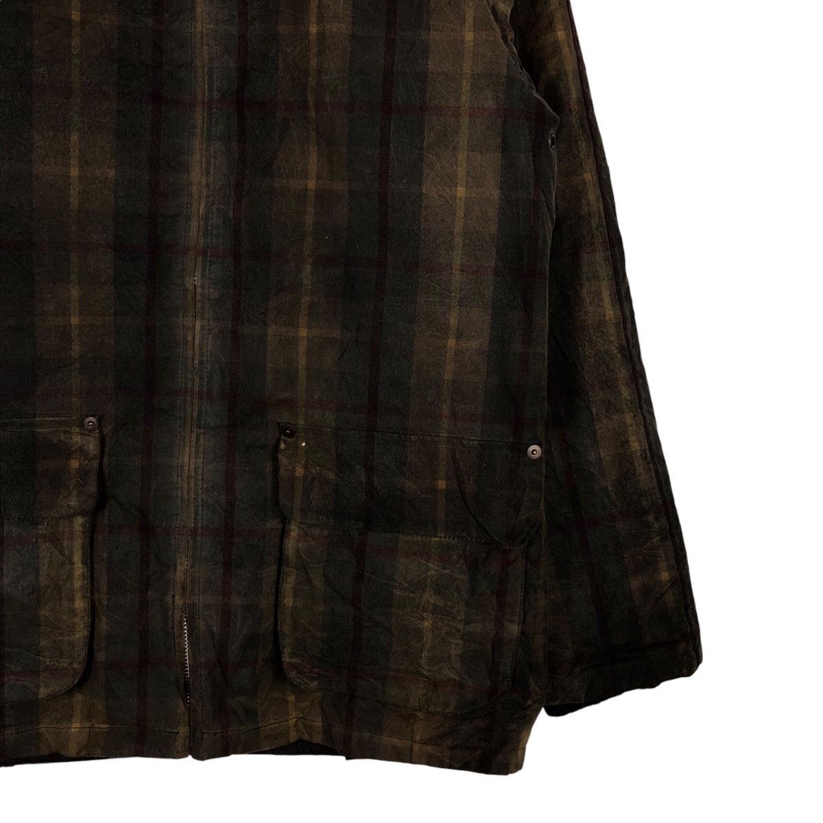 Japanese Brand Vintage Chore Worker Jacket blanc bleu minuit Tartan Design Size US M / EU 48-50 / 2 - 6 Thumbnail