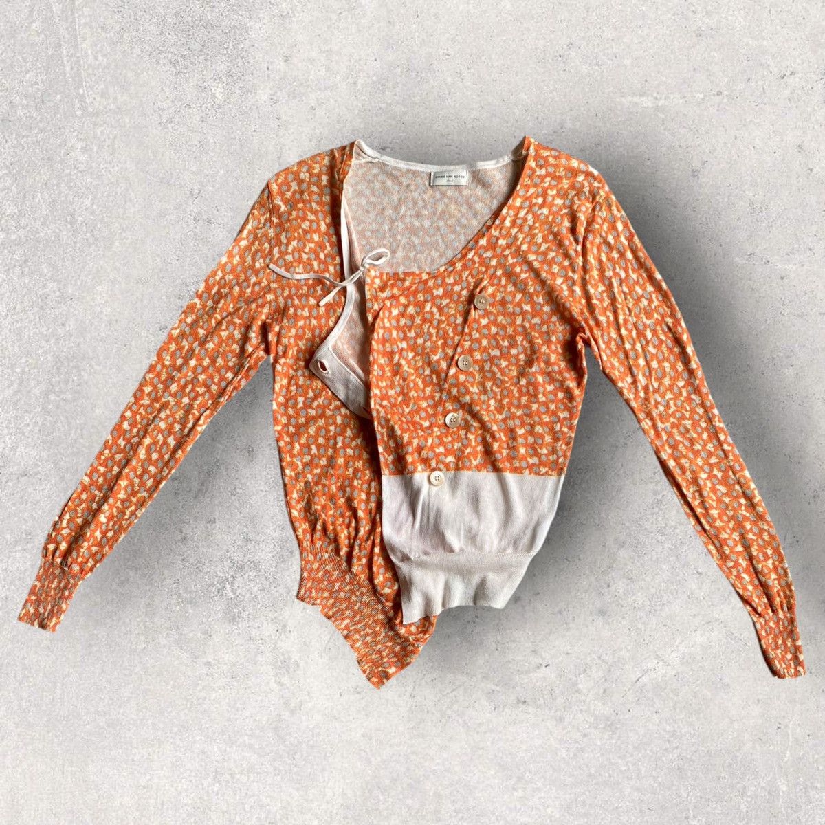 Dries Van Noten Asymmetric Print Cardigan Size S / US 4 / IT 40 - 7 Thumbnail