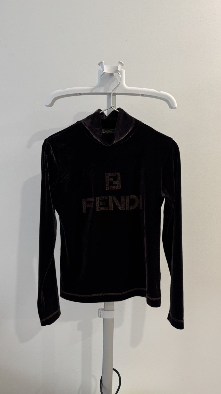 Fendi Vintage Fendi Velvet Turtleneck Size S / US 4 / IT 40 - 2 Thumbnail
