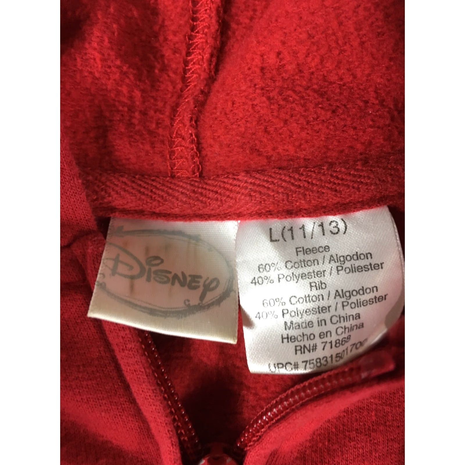 Disney VINTAGE Disney Mickey Mouse Juniors Hoodie Sweatshirt Sz L 11/13 Red Womens Mens Girls Boys EUC Size L / US 10 / IT 46 - 5 Thumbnail
