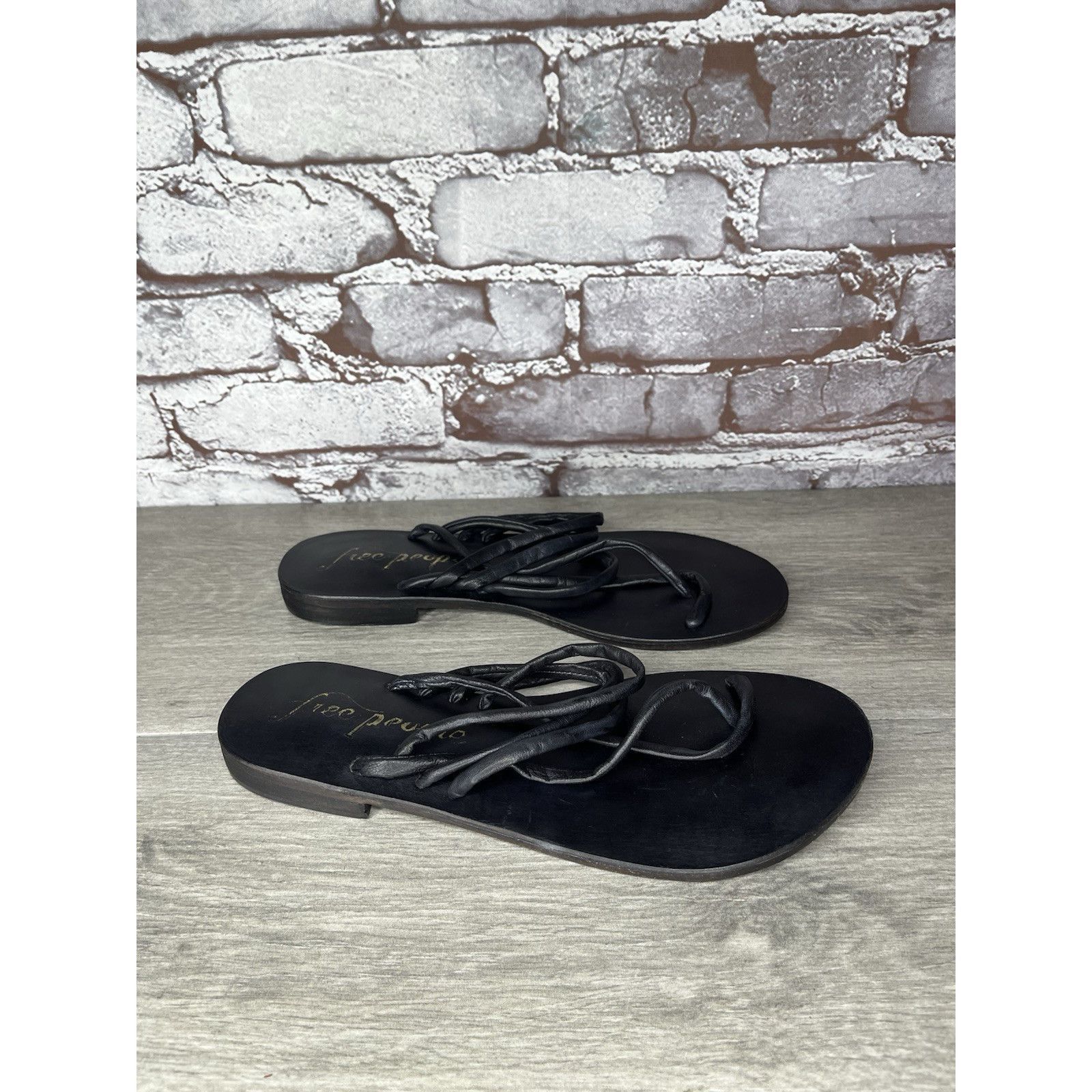 Free People Free People Kayla Black Leather Strappy Slides Sandals Women Size US 7.5 / IT 37.5 - 17 Thumbnail
