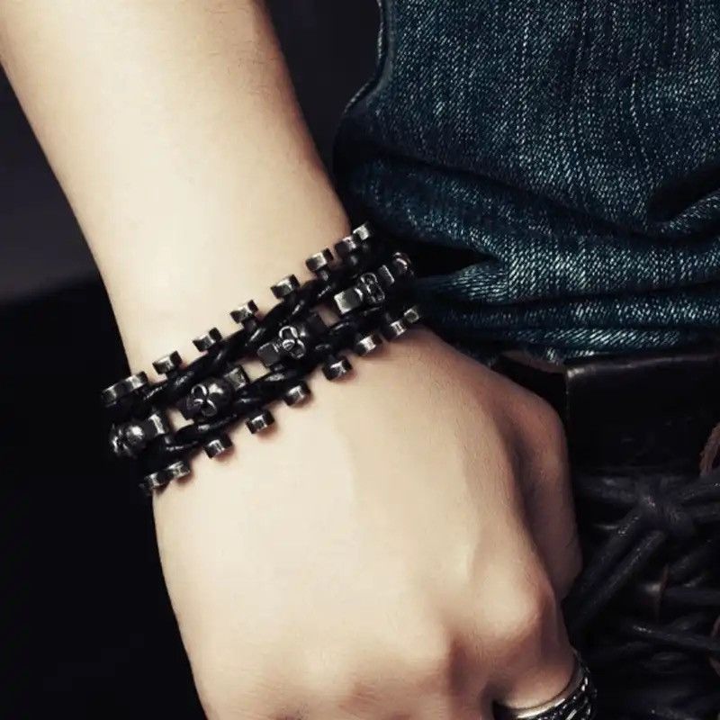 Other Wide Skull Metal Bracelet Stainless Steel Cuff Belt Buckle Size ONE SIZE - 3 Thumbnail
