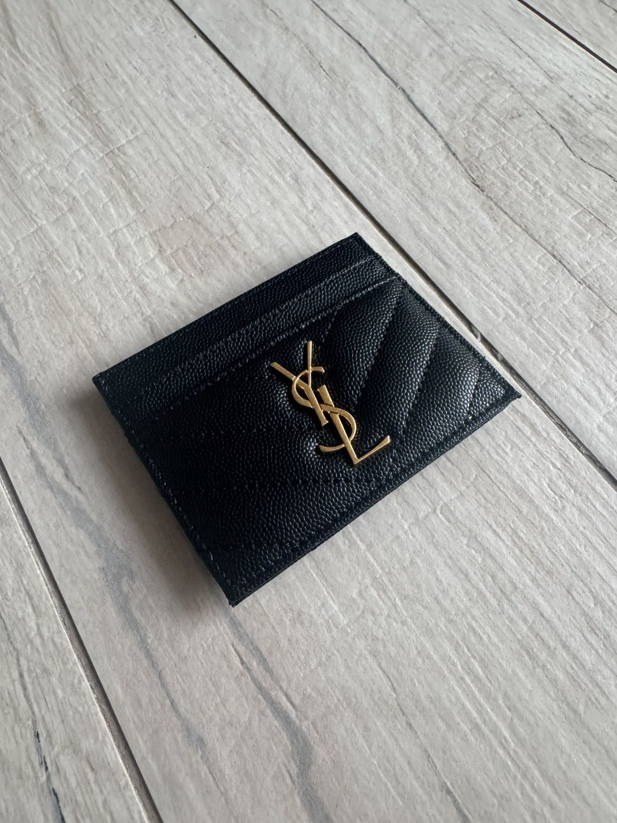 DS! Saint Laurent YSL Logo Black Cardholder