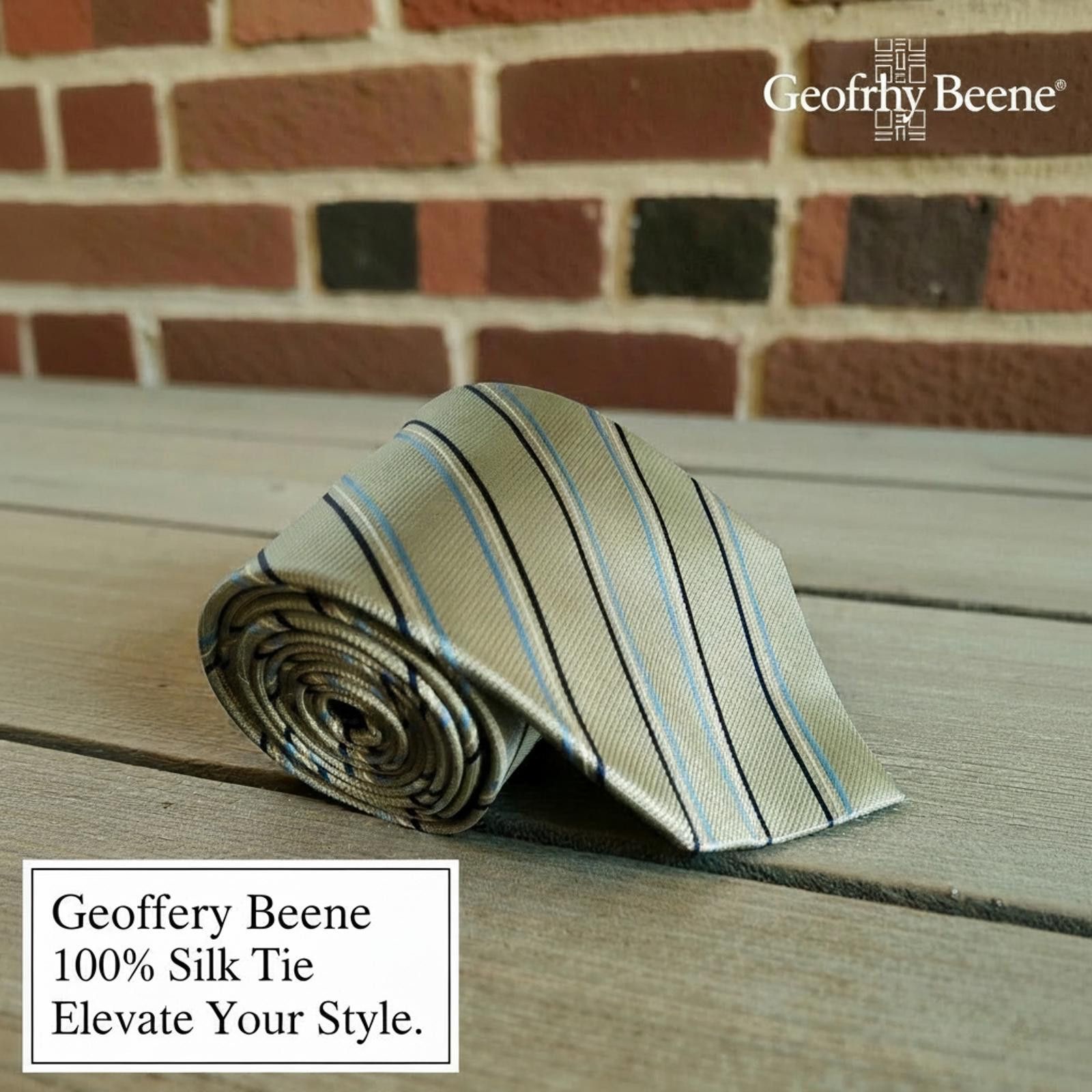 Other Geoffrey Beene 100% Silk Striped Tie Size ONE SIZE - 1 Thumbnail