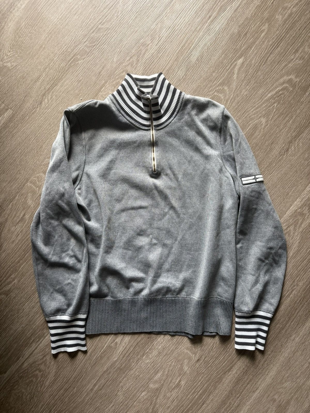 Stone Island Stone Island Striped Knit Zip Size US XL / EU 56 / 4 - 1 Thumbnail