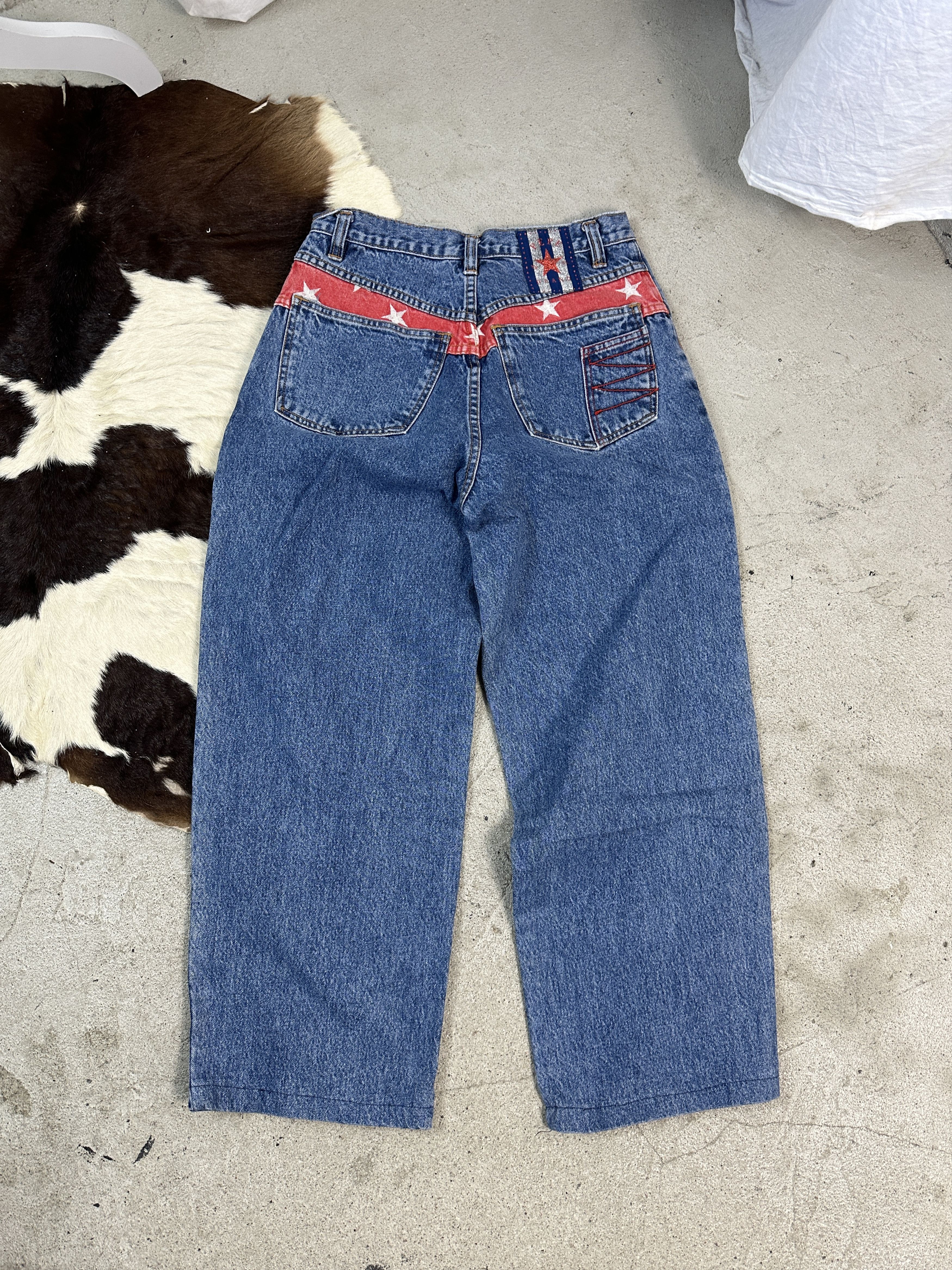 Vintage Vintage Denim Y2K Streetwear Flag Mom Jeans Size 30" / US 8 / IT 44 - 1 Thumbnail
