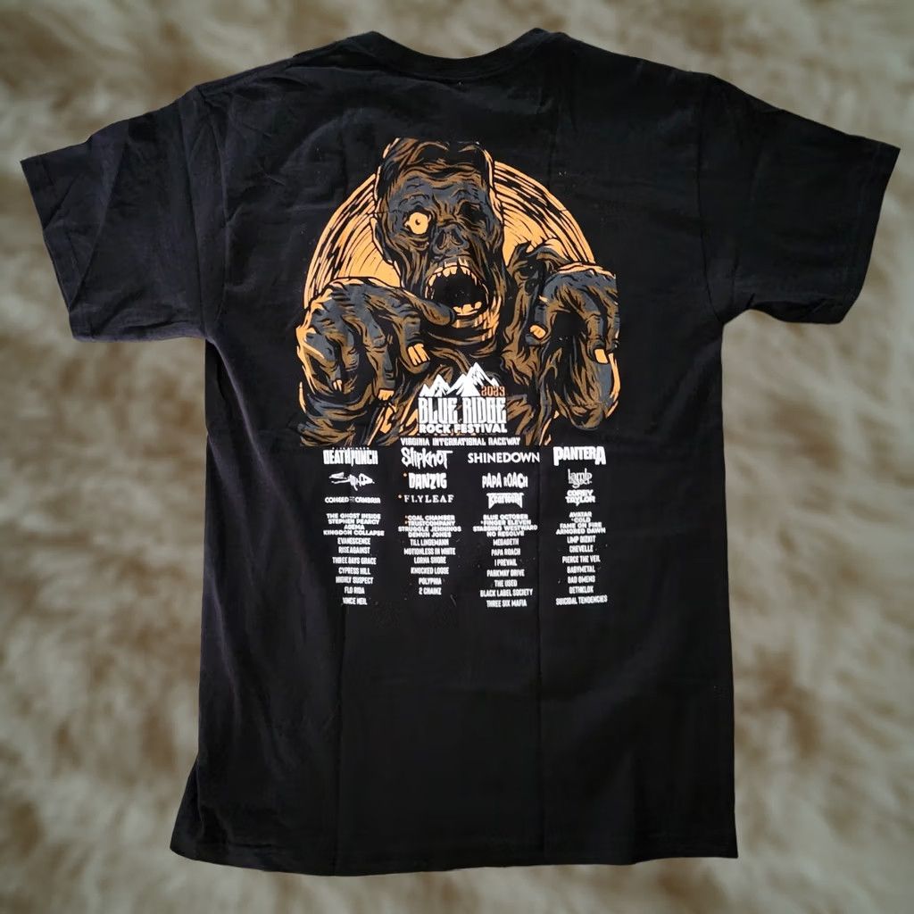 Vintage VINTAGE? No — (Skip) 2023 Blue Ridge Rock Festival Concert T Shirt Black Cotton Crew Neck Short Sleeve M Men Rock T-Shirt Size US M / EU 48-50 / 2 - 1 Thumbnail