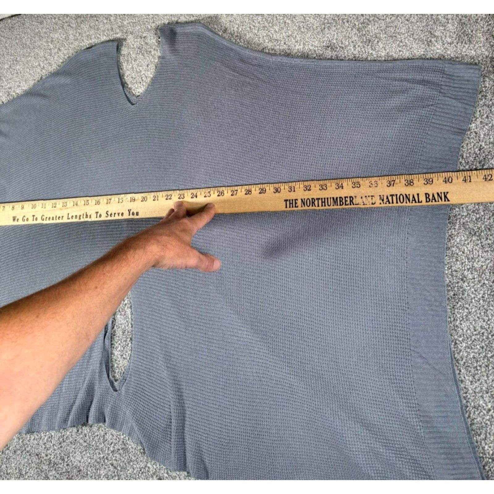 Vintage Simply Noelle Knit Poncho Sweater Womens One Size Minimalist Lagenlook Oversize Cardigan V-Neck Knit Gray Short Sleeve Relaxed Regular Womens Mens? Size ONE SIZE - 7 Thumbnail