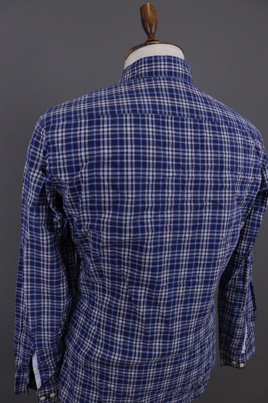 Designer Hackett London Slim Fit Blue Check Button Down Shirt Size M Size US M / EU 48-50 / 2 - 12 Thumbnail