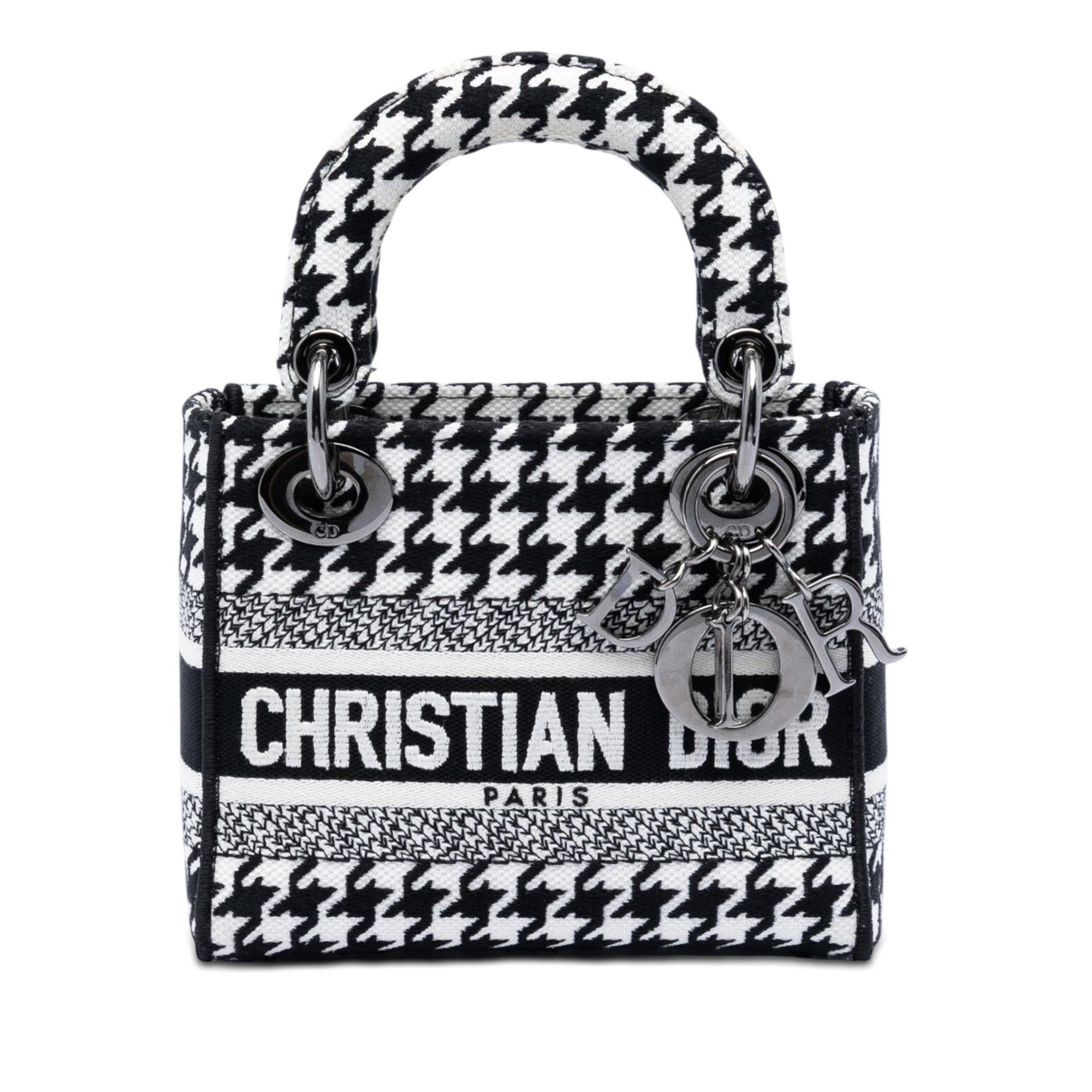 Dior Mini Embroidered Canvas Houndstooth Lady D Lite Size ONE SIZE - 1 Thumbnail