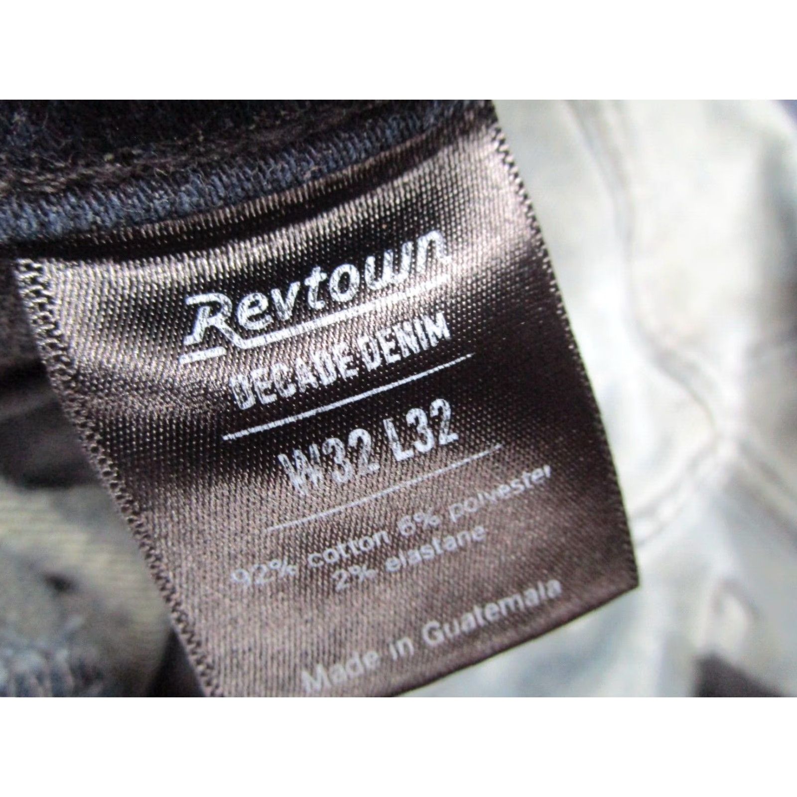 Denime Revtown Jeans Mens 32 Blue Sharp Straight Mid Rise Zip Fly 32x32 Denim Dark Classic City Modern 90s Mens Jeans Size US 32 / EU 48 - 5 Thumbnail