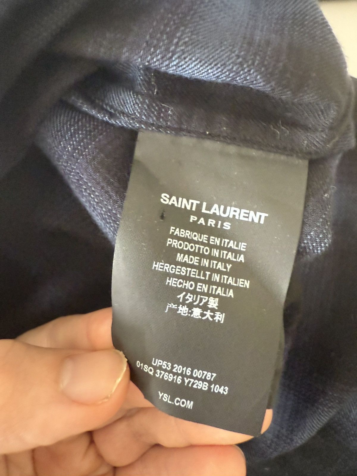 Hedi Slimane × Saint Laurent Paris Saint Laurent SS16 blue stripe flannel shirt Size US S / EU 44-46 / 1 - 10 Thumbnail