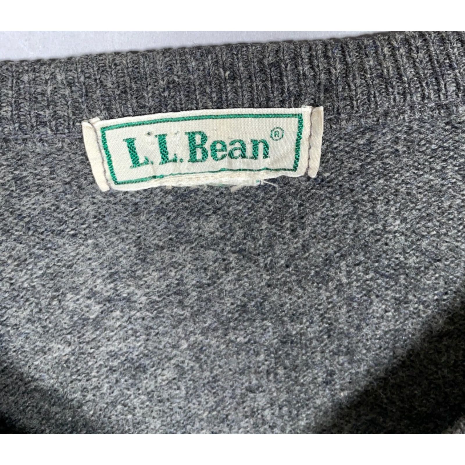 Vintage VINTAGE L.L. Bean Wool Sweater Adult Large Gray Men's Pullover 90s Casual Preppy Knit Size US L / EU 52-54 / 3 - 4 Thumbnail