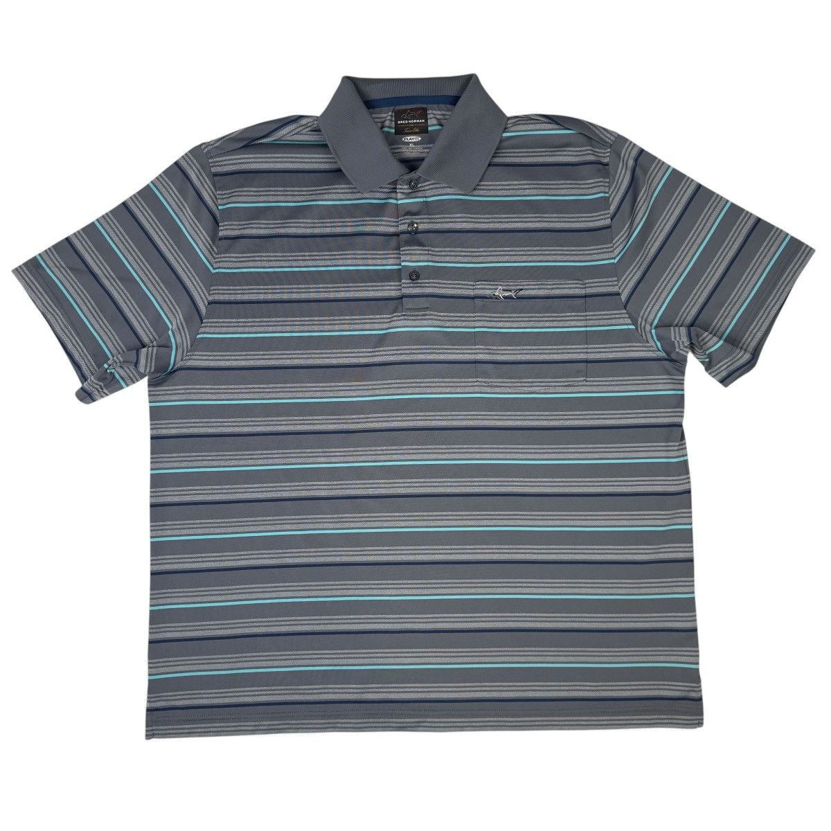 Greg Norman Greg Norman Polo Shirt Mens XL Gray Striped Play Dry Golf Size US XL / EU 56 / 4 - 1 Thumbnail