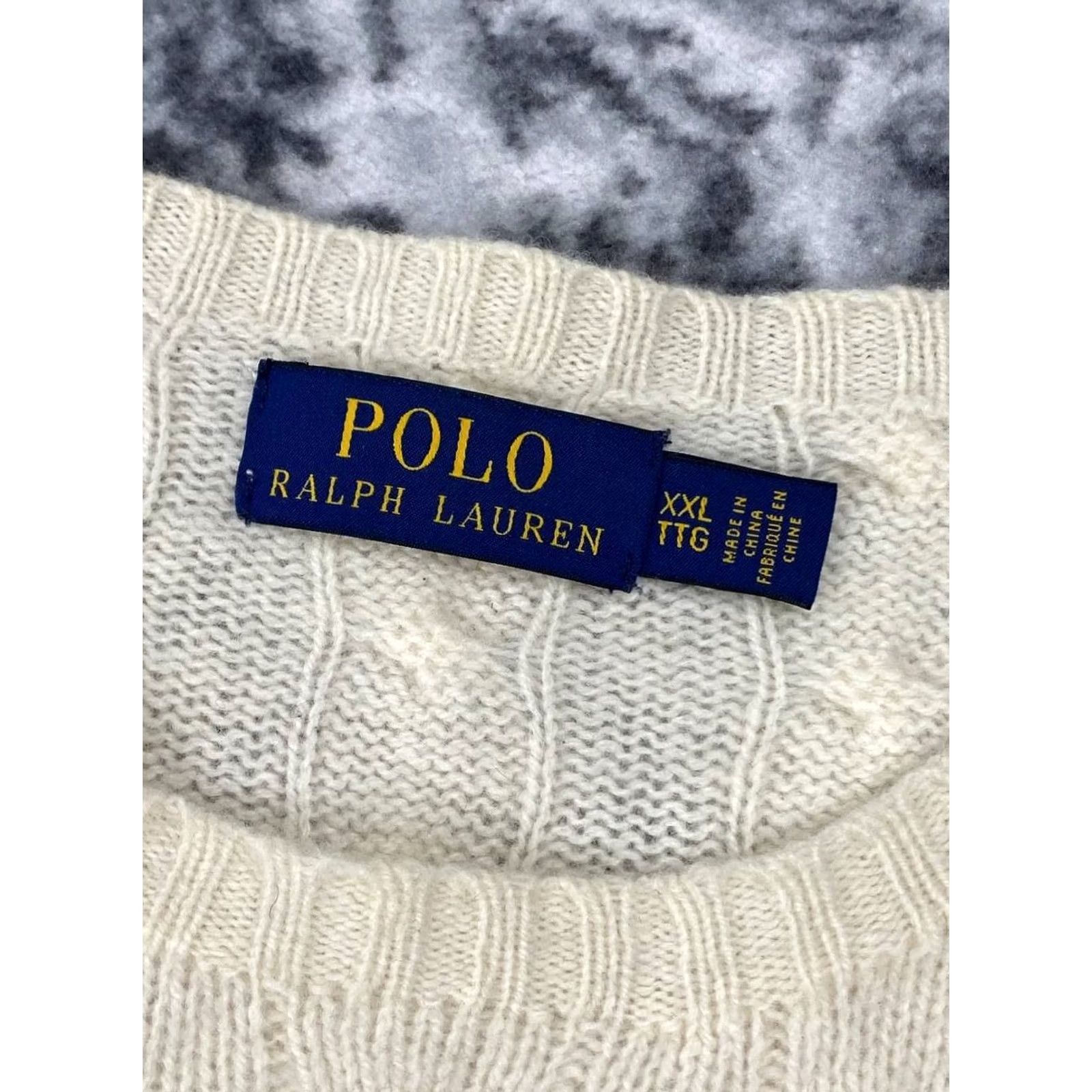 Polo Ralph Lauren Polo Ralph Lauren Sweater Men 2XL Beige Wool Cable-Knit Pullover Classic Logo Pullover Casual Long Sleeve Size US XXL / EU 58 / 5 - 3 Thumbnail