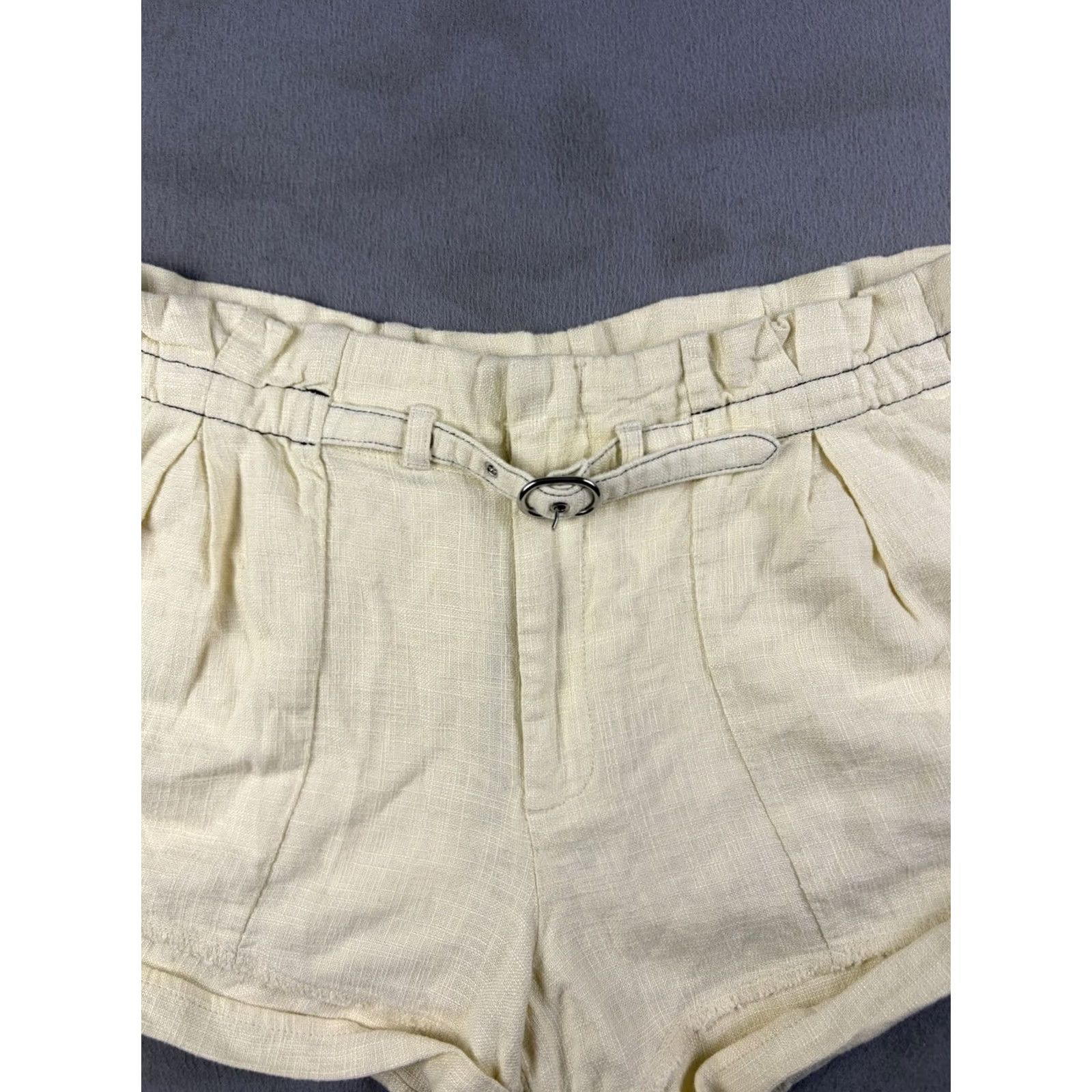 Anthropologie Anthropologie Shorts Women XS Pearl White Belted Lined Blend NEW Size 26" / US 2 / IT 38 - 2 Thumbnail