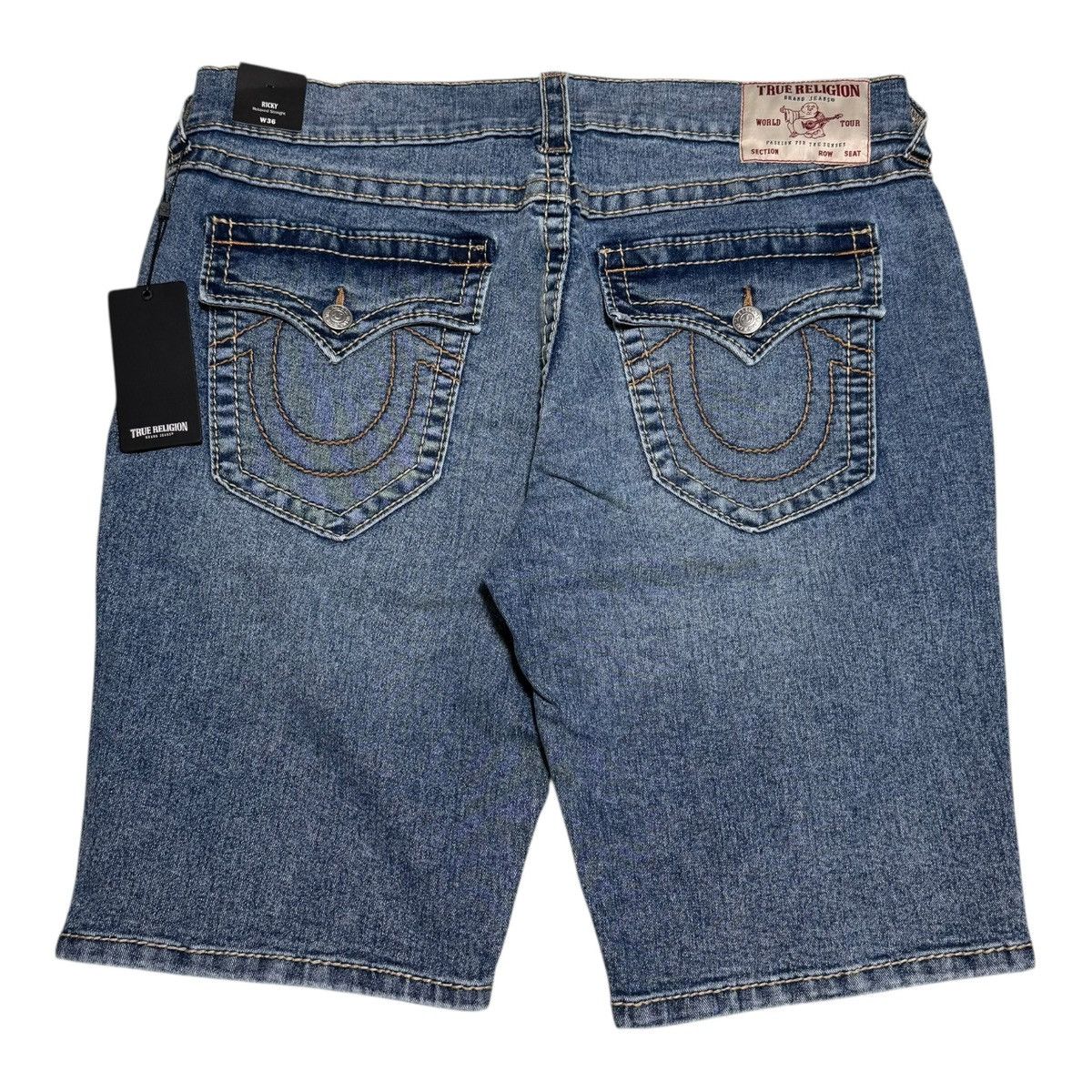 NWT True Religion Ricky Big T Flap Jean Shorts Men’s 36