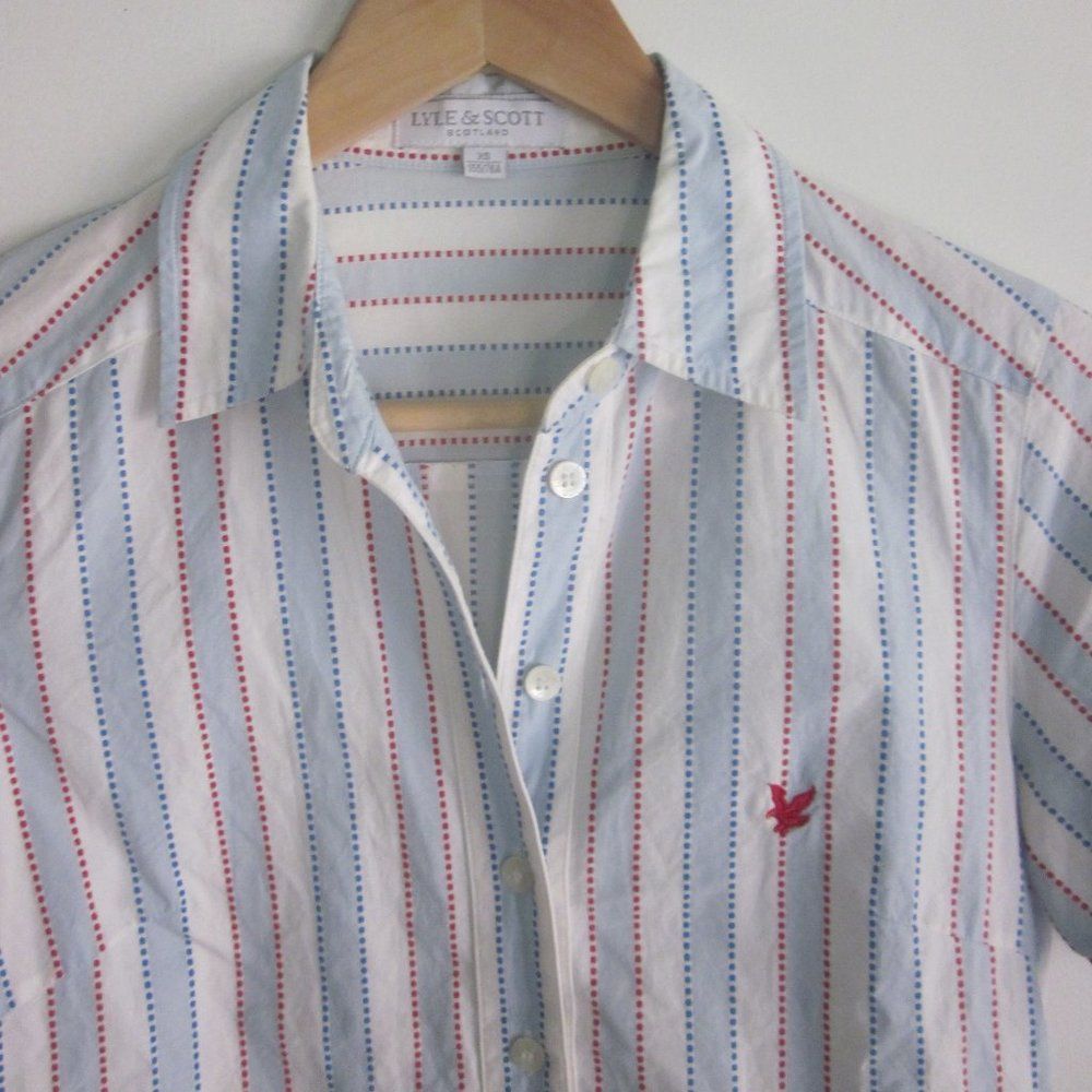 Lyle & Scott Lyle & Scott Scotland Golf Blouse XS Button Up Shirt Blue & White Size XS / US 0-2 / IT 36-38 - 1 Thumbnail