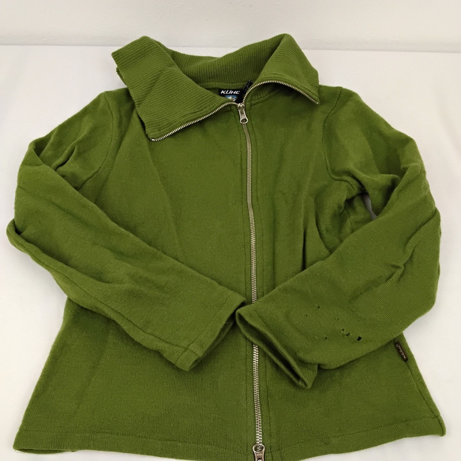 Kuhl Kuhl Merino Wool Sweater Women's M Green Full Zip Shrunken Size M / US 6-8 / IT 42-44 - 5 Thumbnail