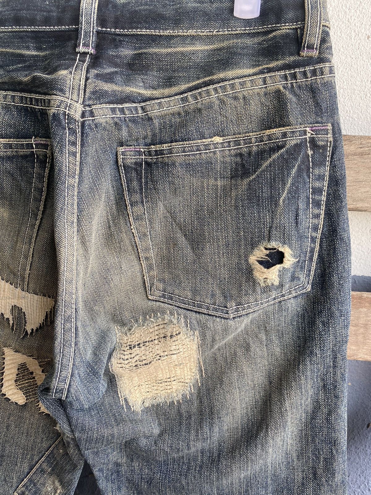 Japanese Brand × Takeo Kikuchi × Vintage Vintage Takeo Kikuchi Rework Style Distressed Jeans Size US 30 / EU 46 - 9 Thumbnail