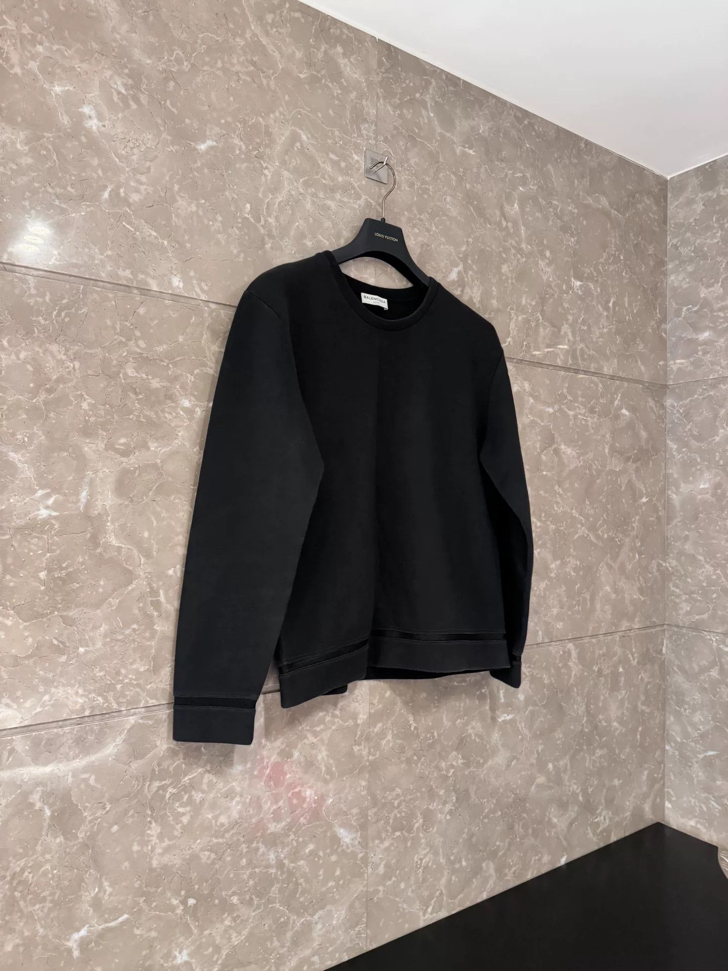 Balenciaga Black Balenciaga Cotton Long Sleeve Hoodie Size US S / EU 44-46 / 1 - 1 Thumbnail
