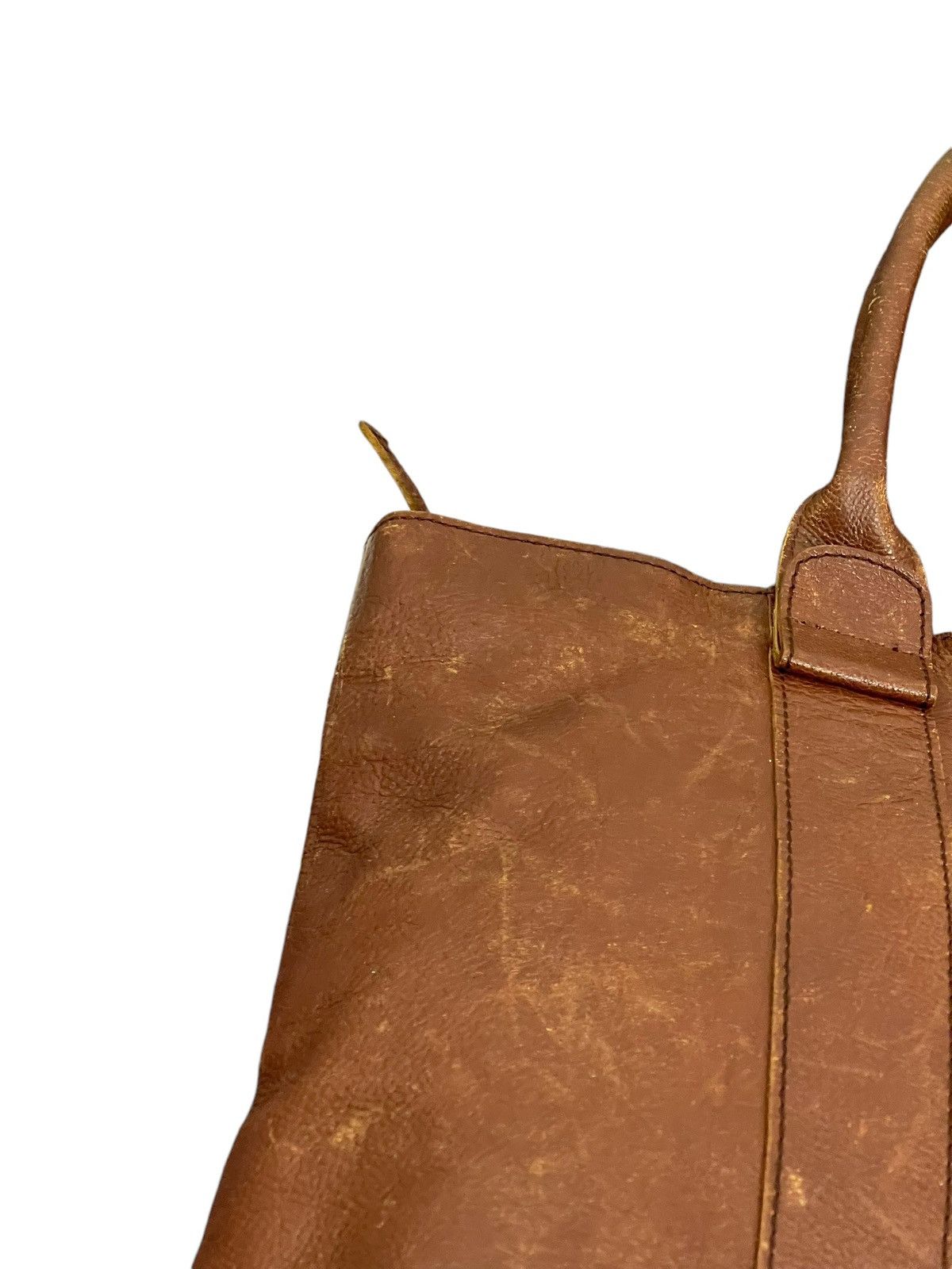 Genuine Leather Full Leather Vintage Unknown Tote Shoulder Bag 4🟩 Size ONE SIZE - 11 Thumbnail