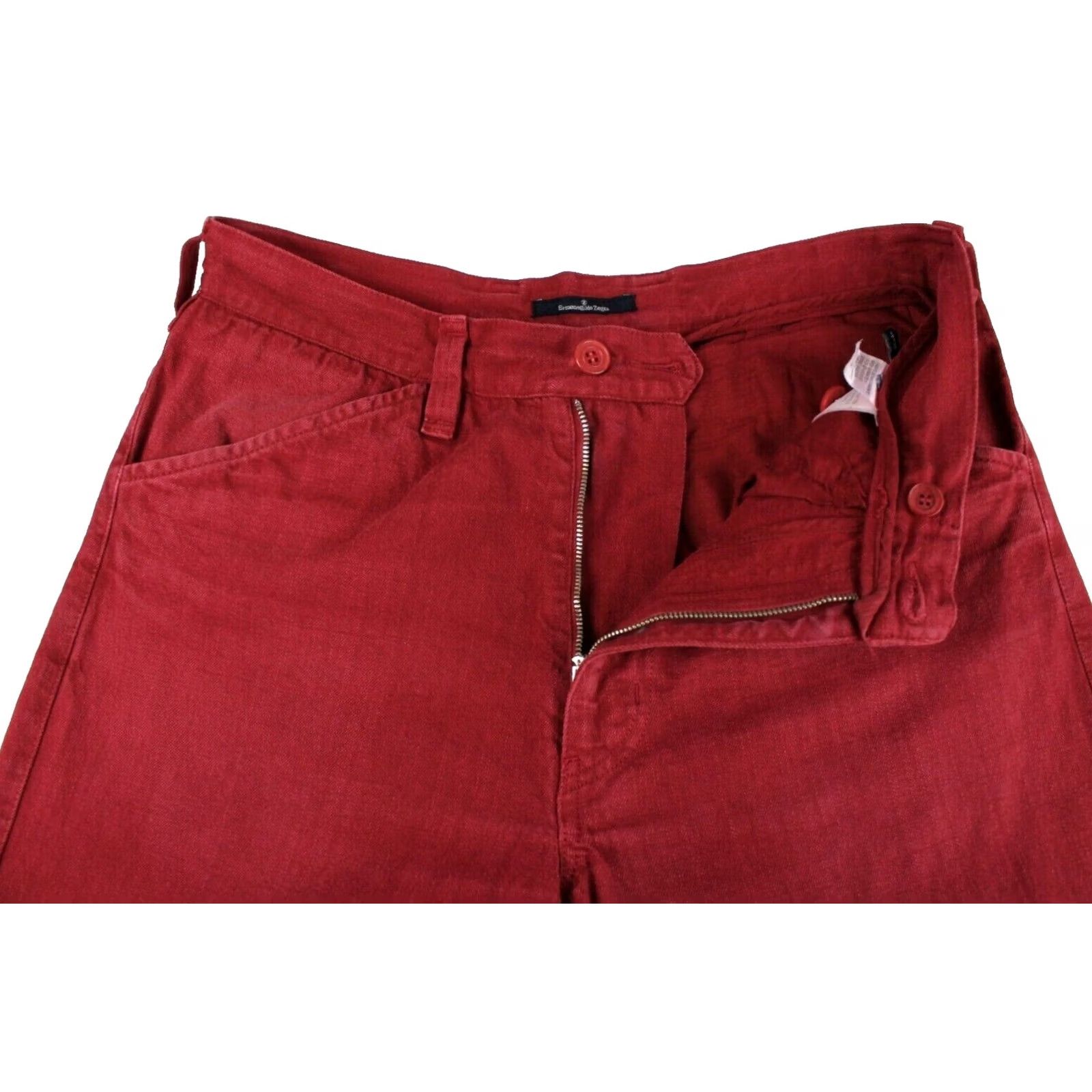 Ermenegildo Zegna ERMENEGILDO ZEGNA Trousers Men's Red W31/L29 Straight Fit Zip Fly Size US 31 - 4 Thumbnail