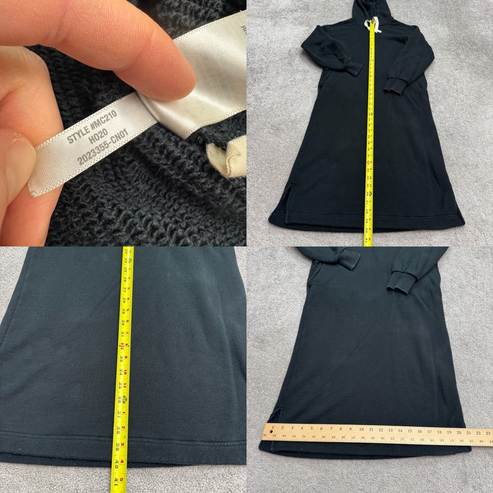 Madewell Madewell Hoodie Midi Dress Womens XXS Black Cotton Pockets Casual Size XXS / US 00 / IT 34 - 8 Thumbnail