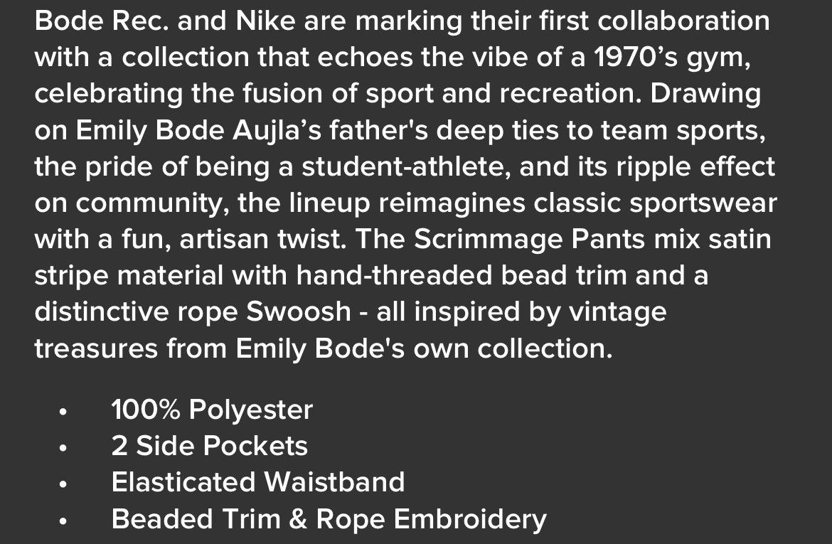 Bode × Nike BODE x Nike Shadow Brown Scrimmage Pants beaded Sweatpants Size US 32 / EU 48 - 5 Thumbnail