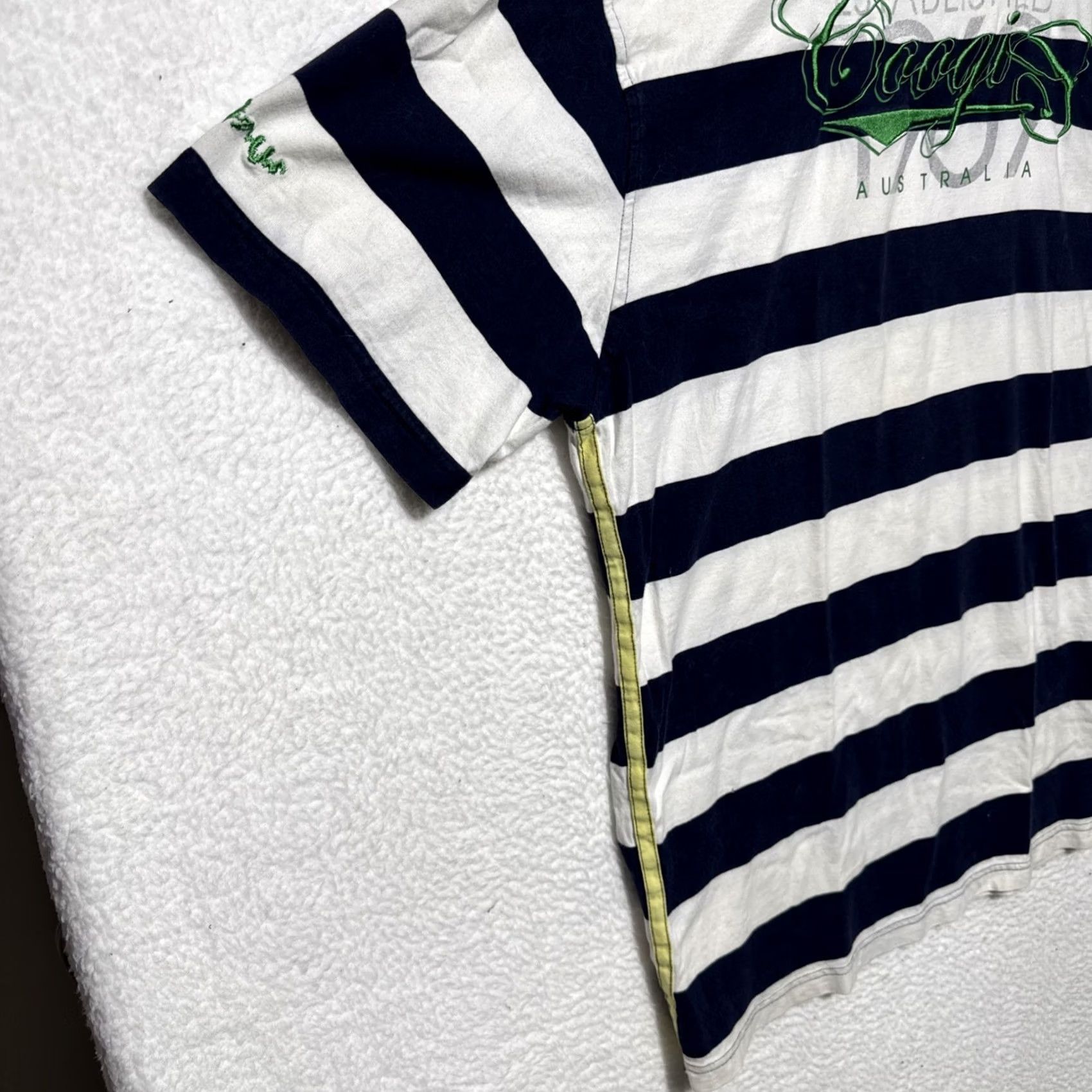 Coogi COOGI T-Shirt Men’s 3XL Short Sleeve Striped White Blue Embroidered Logo Size US 39 - 2 Thumbnail