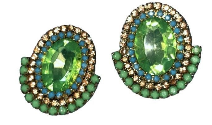 Vintage Art Deco Vintage Czech Crystal Oversized Earrings Size ONE SIZE - 5 Thumbnail