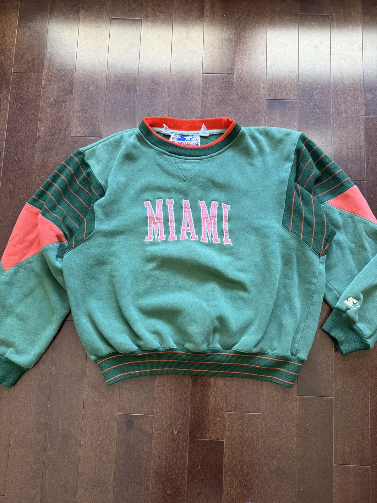 Starter Vintage Starter Miami Hurricanes 80’s Colour Block Crewneck Size US L / EU 52-54 / 3 - 1 Thumbnail