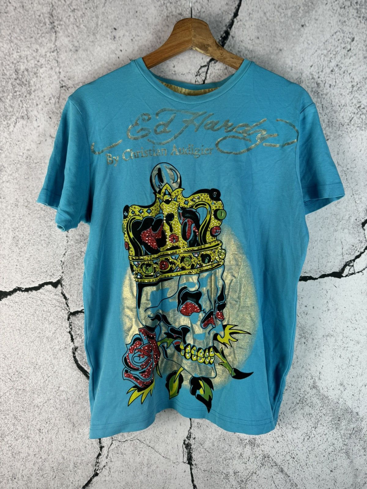 Ed Hardy Vintage Ed Hardy Skull Biker Black T-Shirt Size US M / EU 48-50 / 2 - 1 Thumbnail