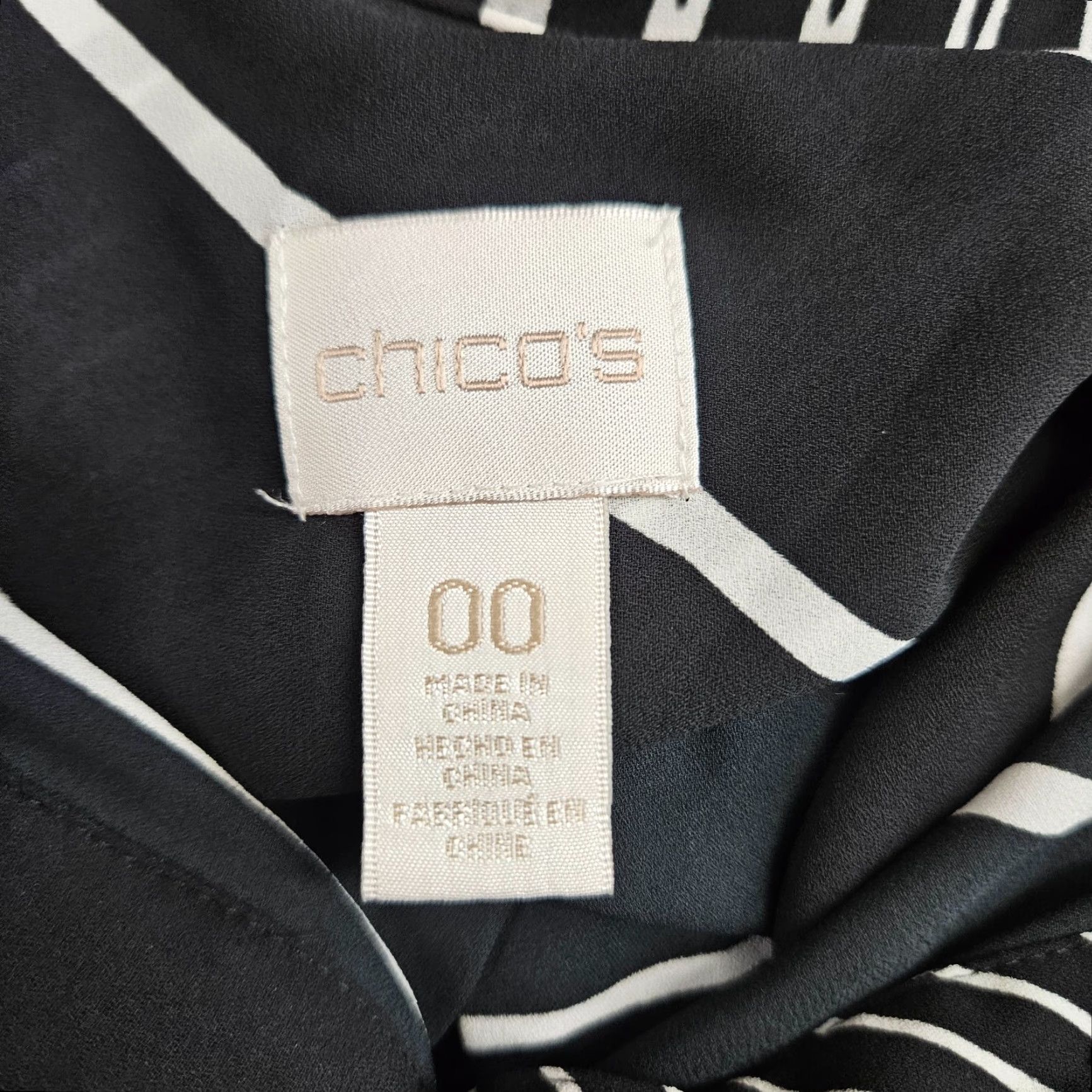 Vintage Chico's Womens Blouse Tunic XS Black Long Sleeve Popover Semi Sheer Shirt Size XS / US 0-2 / IT 36-38 - 5 Thumbnail
