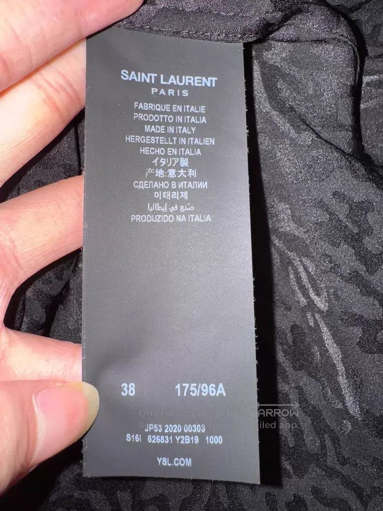 Saint Laurent Paris Saint Laurent Paris Mulberry Silk Dark Pattern Thorn Print Size XS / US 0-2 / IT 36-38 - 8 Thumbnail