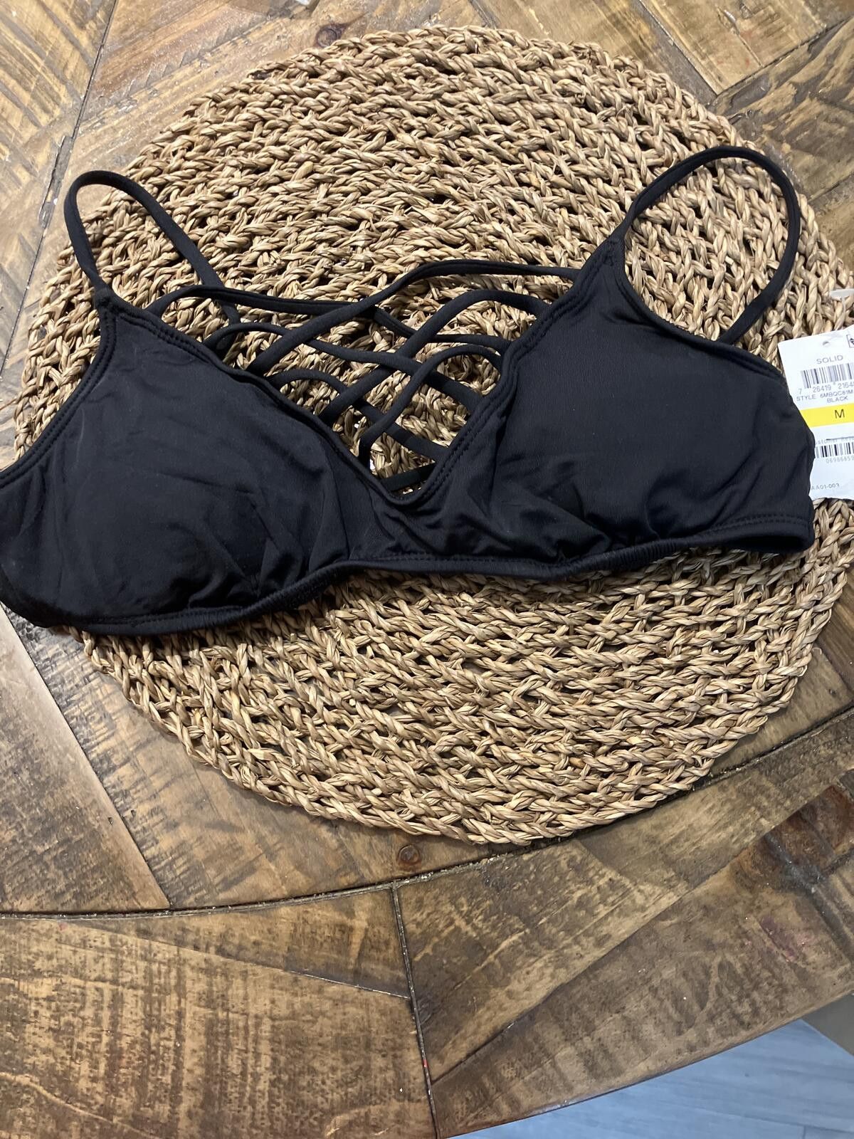Other NWT Bar lll Black Strappy Bikini Top Size Medium Size ONE SIZE - 1 Thumbnail