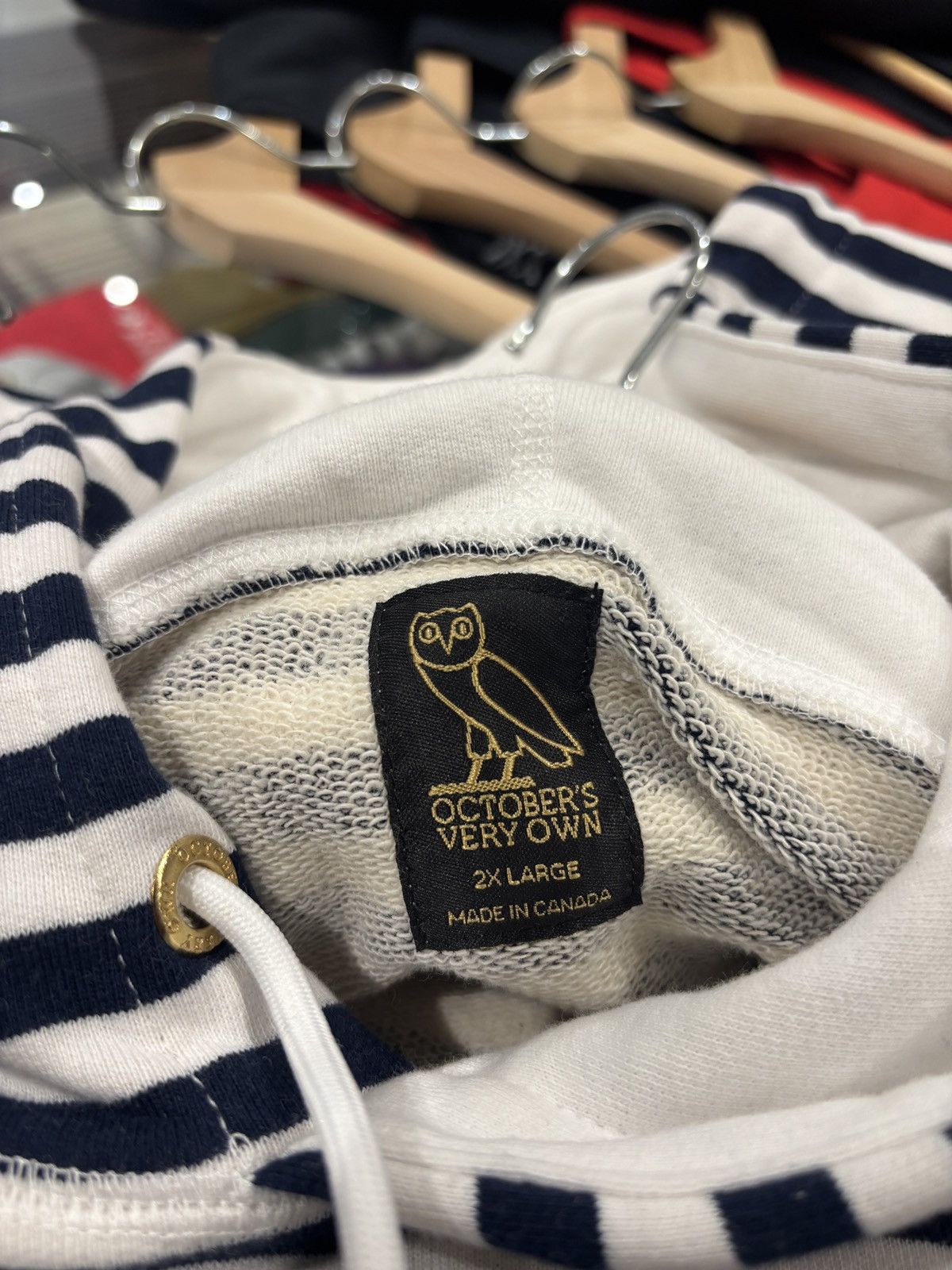 October's Very Own OVO Striped Pullover Hoodie Size: XXL Size US XXL / EU 58 / 5 - 6 Thumbnail
