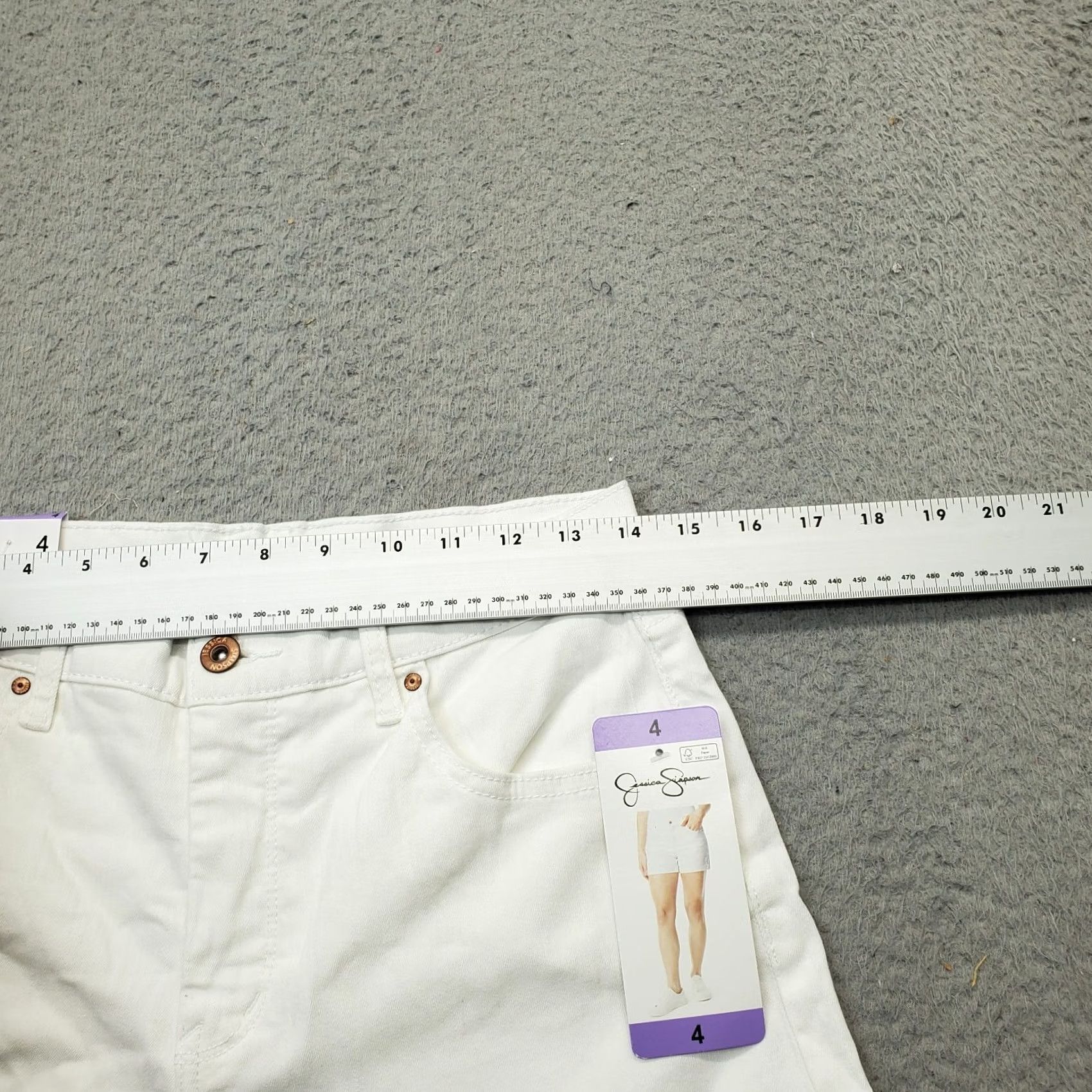 Jessica Simpson Jessica Simpson White Denim Rolled Shorts Women's 4 5-Pocket Design High Rise Size 27" / US 4 / IT 40 - 5 Thumbnail