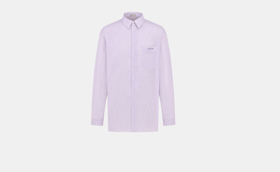 image of Dior O1W1Db10324 Oversized Shirt In White/pink, Men's (Size Small)