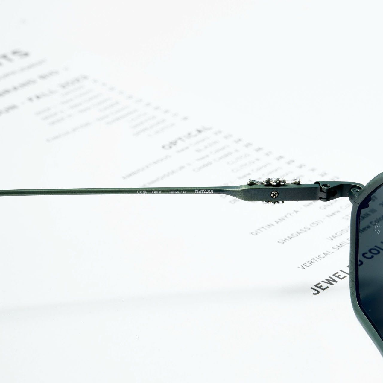 CHROME HEARTS DATASS BRUSHED DARK OLIVE SUNGLASSES
