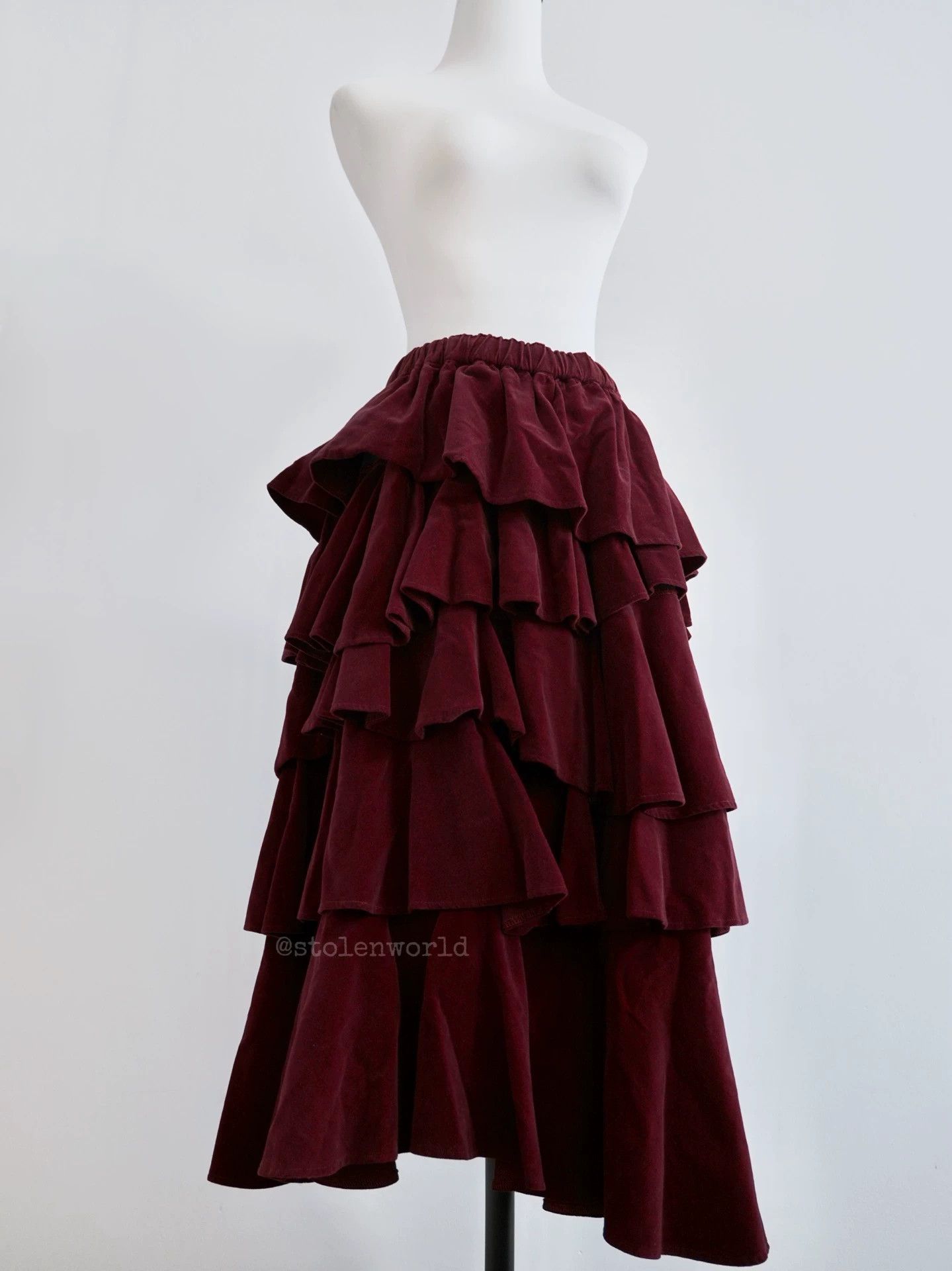 Comme des Garcons Comme des Garçons 2003 FW Red Velvet Layered Cake Dress F Size 27" / US 4 / IT 40 - 5 Thumbnail