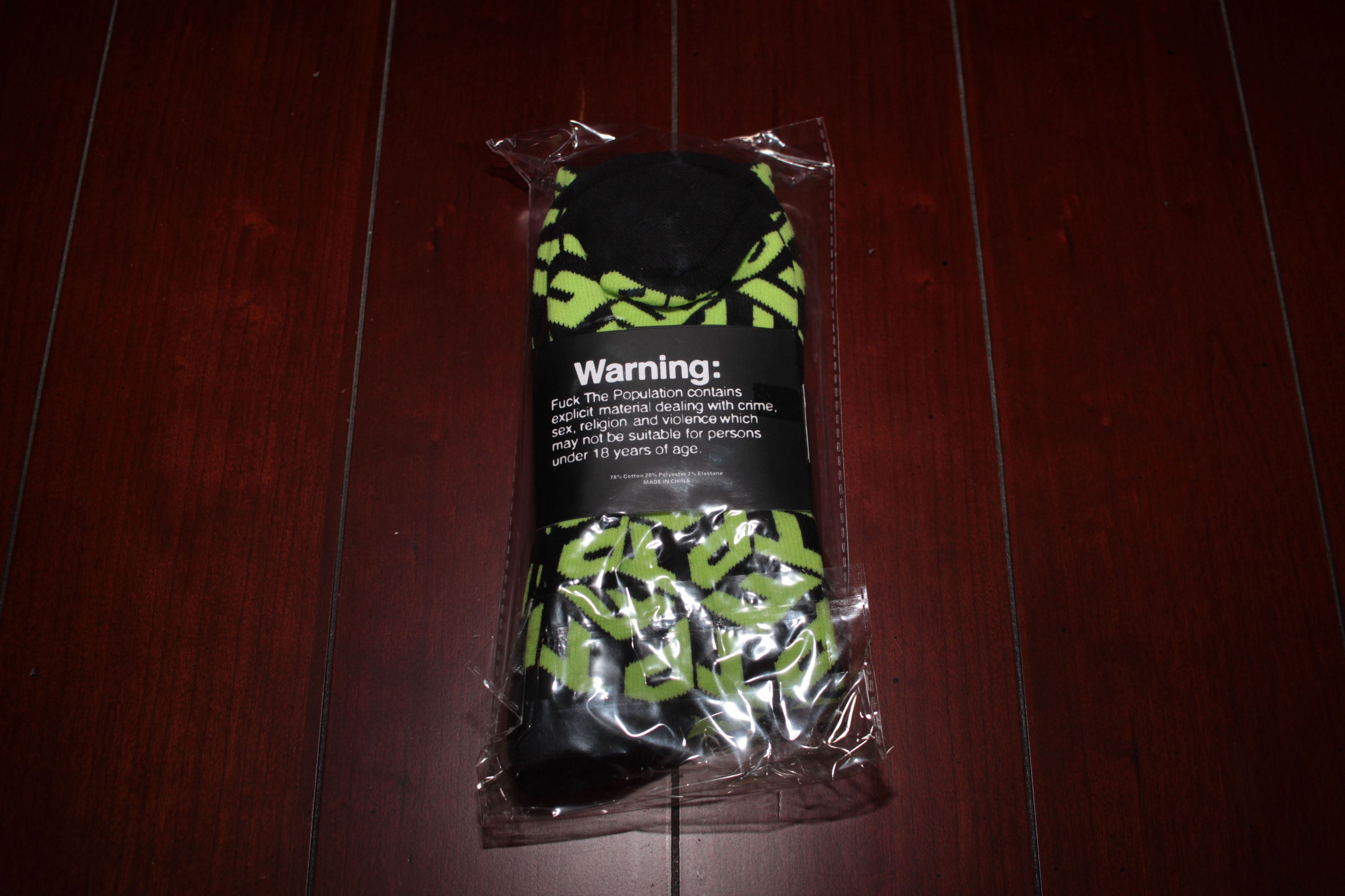 Fuck The Population FTP Dimension Logo Socks (Acid Lime / Black) Size ONE SIZE - 3 Thumbnail