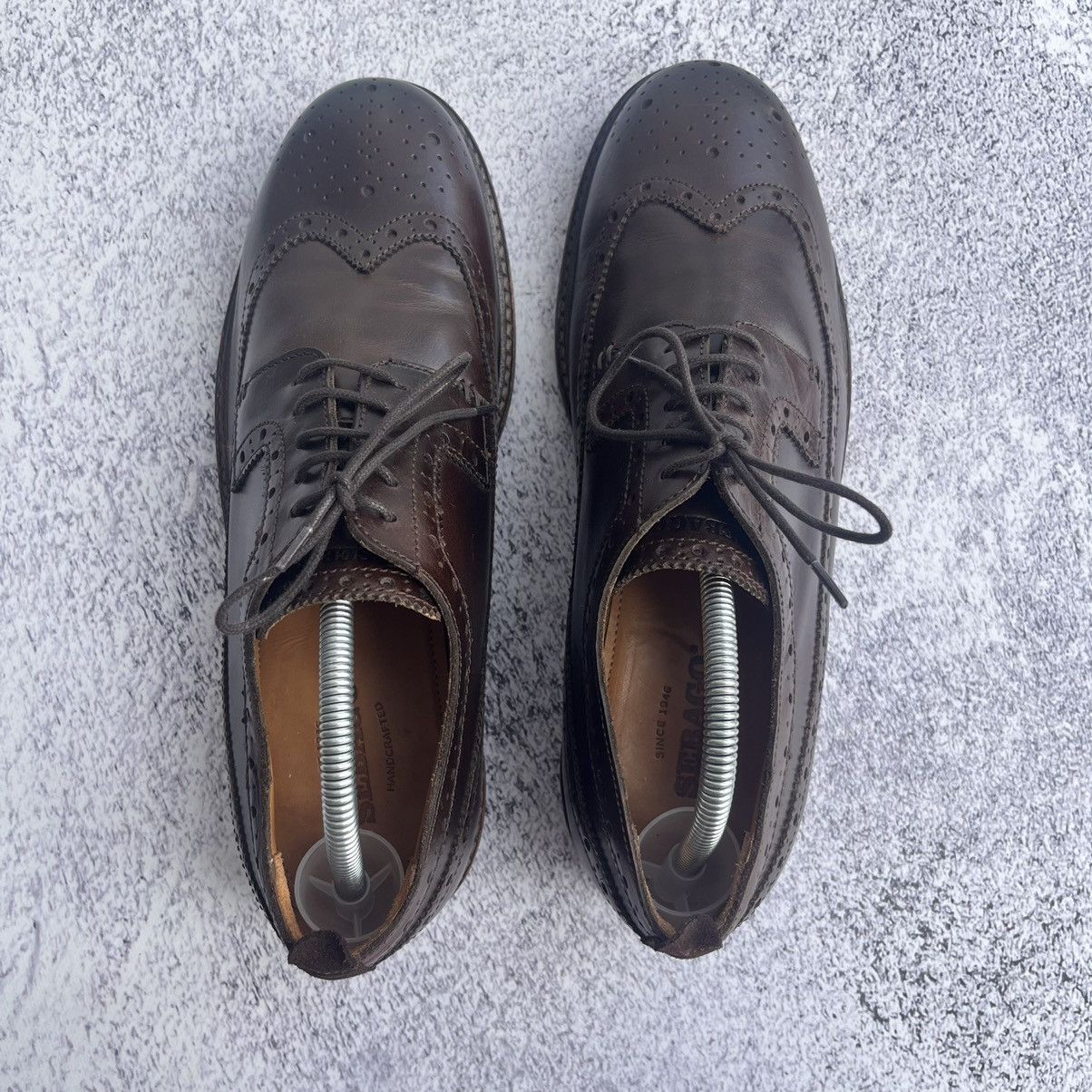 Leather × Sebago SEBAGO brown detailed leather brogue derby shoes Size US 13 / EU 46 - 8 Thumbnail