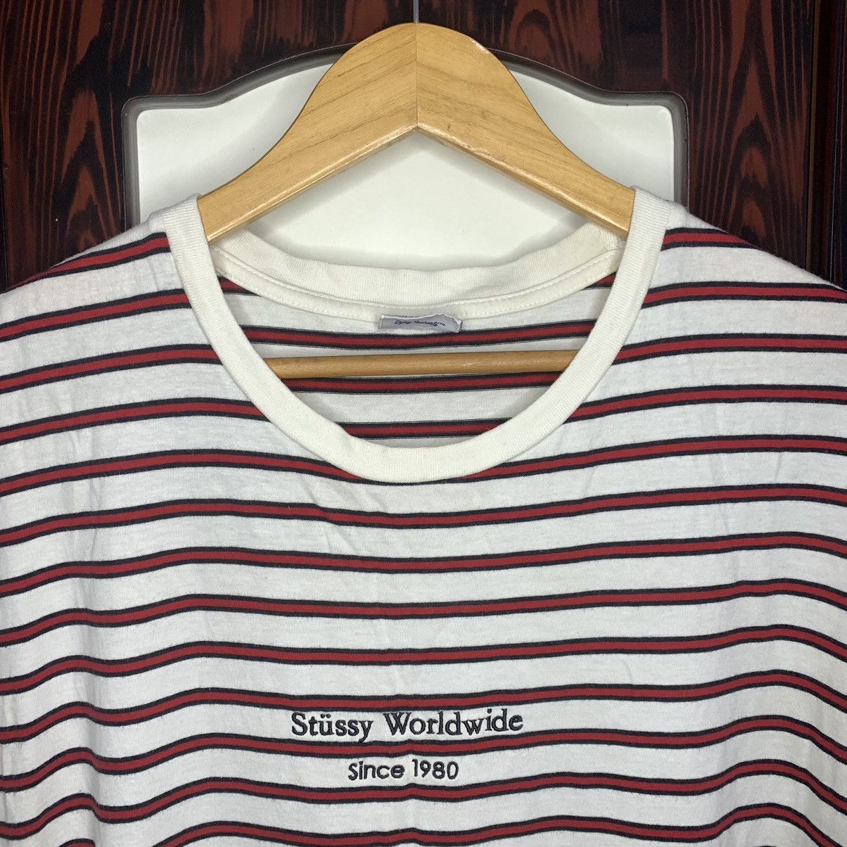 Stussy × Vintage Y2k Vintage Stussy Striped Tee Size US L / EU 52-54 / 3 - 3 Thumbnail