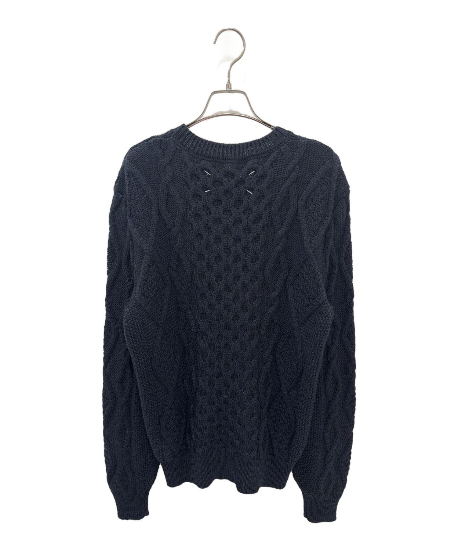 Maison Margiela Maison Margiela Irish Fisherman Low Gauge Cable Knit Navy M Size US M / EU 48-50 / 2 - 2 Thumbnail