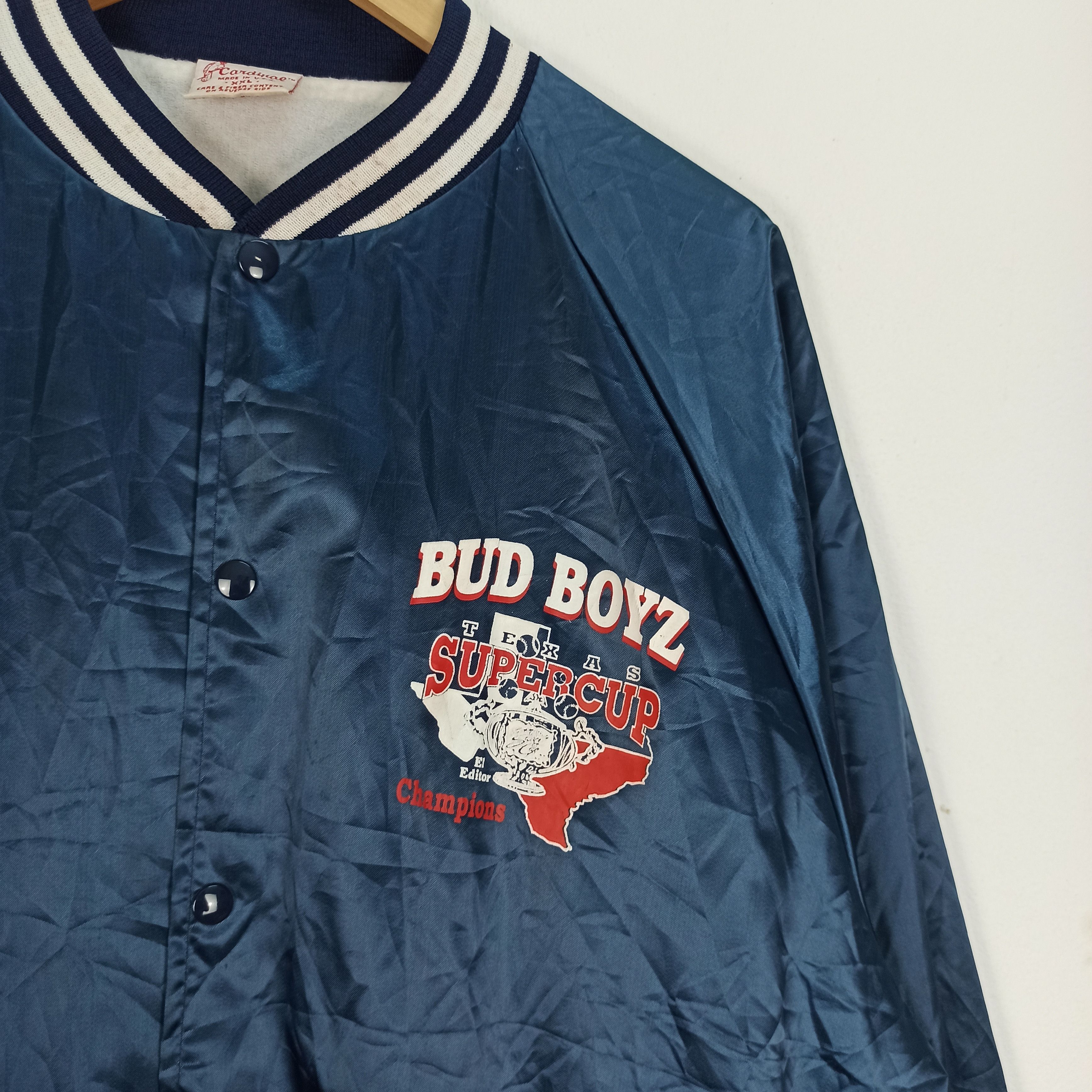 Vintage Vintage BUD BOYZ SOFTBALL Nylon Bomber Jacket Size US XL / EU 56 / 4 - 7 Thumbnail