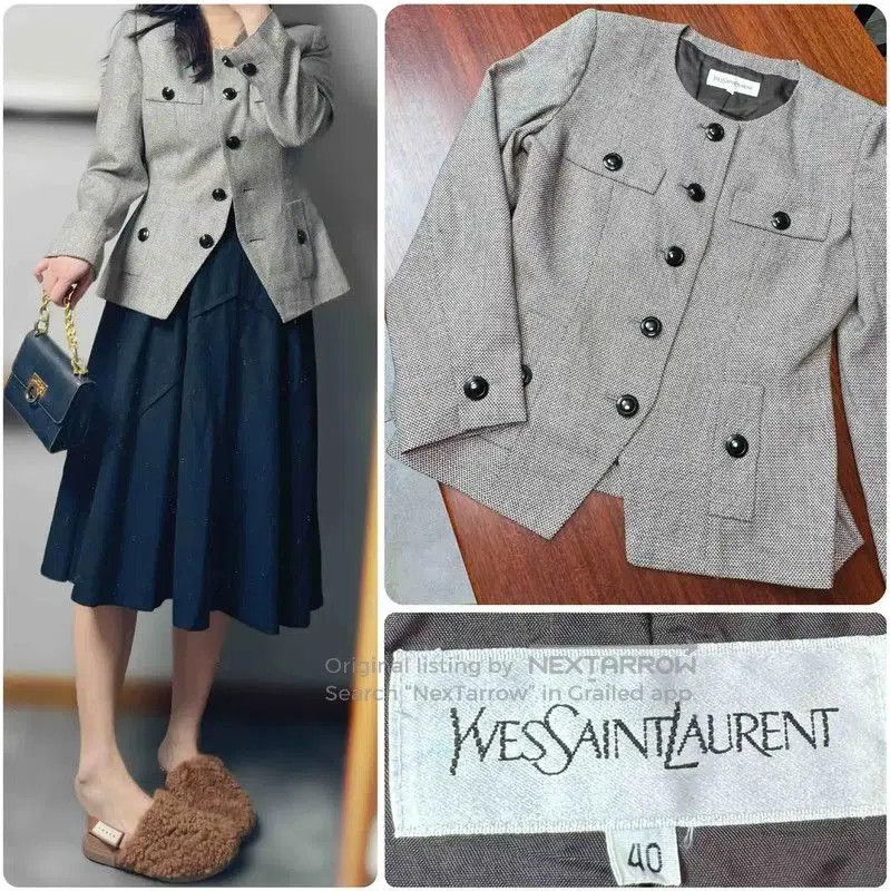 Yves Saint Laurent Yves Saint Laurent Colorblock Wool Cardigan . Size XXS / US 00 / IT 34 - 1 Thumbnail