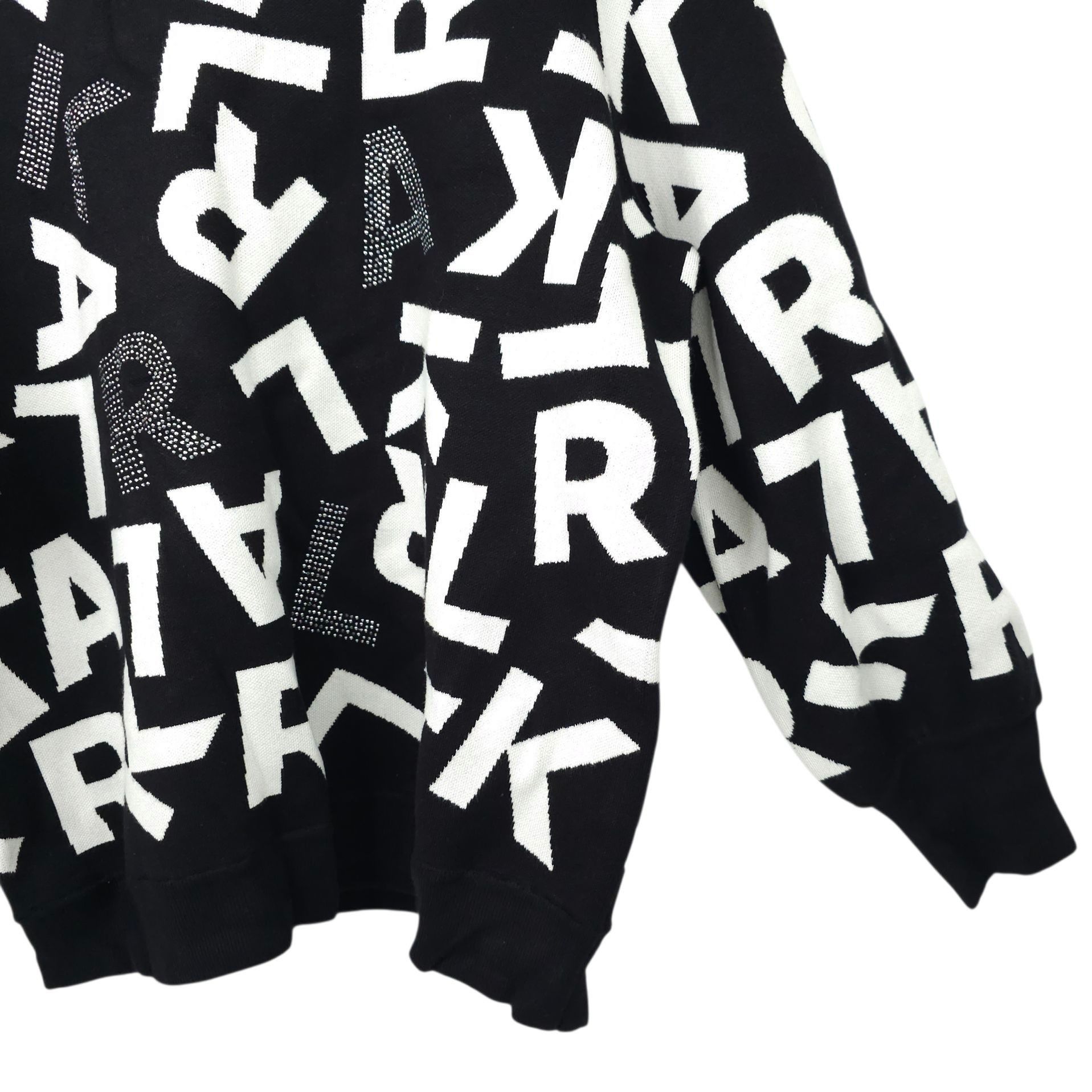 Karl Lagerfeld Karl Lagerfeld Paris Scrambled Logo Sweater Women 1X Ribbed Size ONE SIZE - 16 Thumbnail