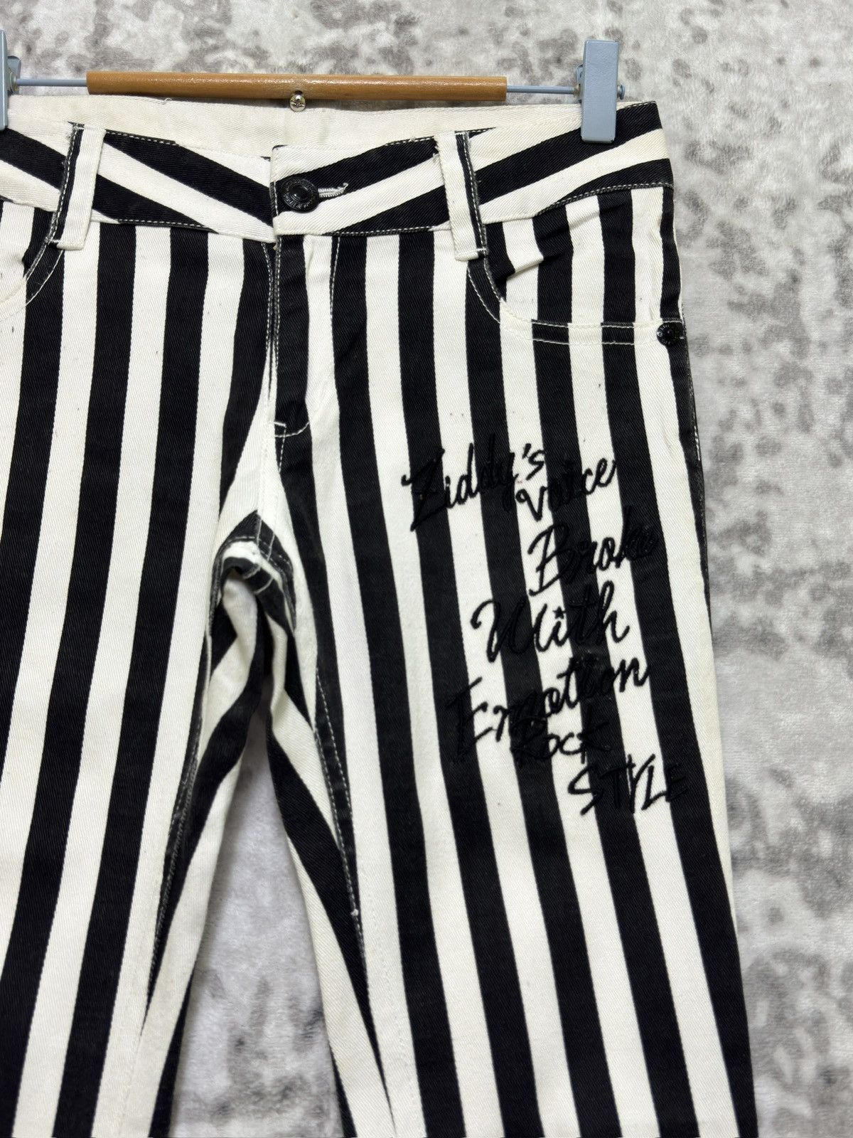 Japanese Brand GLAM ROCK BY ZIDDY Striped Low Rise Super Skinny Pants Size 28" / US 6 / IT 42 - 5 Thumbnail